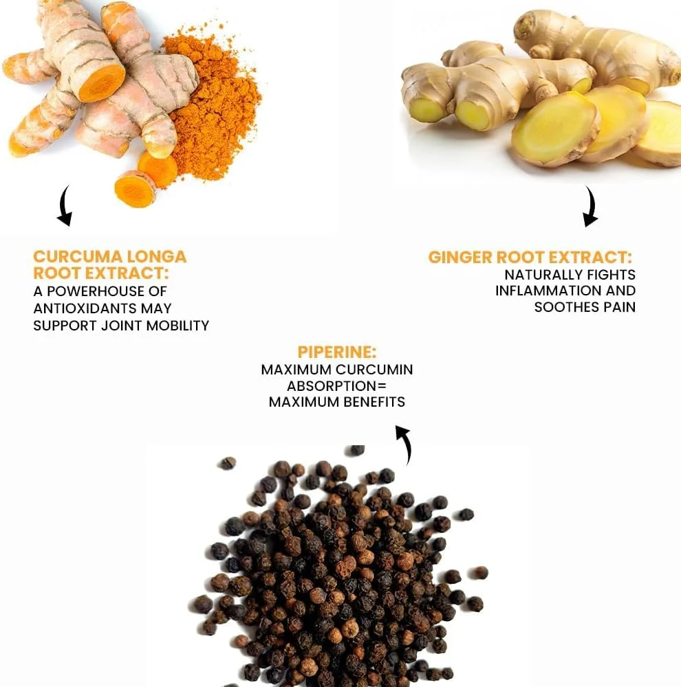 قرص کورکومین کاربامید فورته با پیپرین و 95% کورکومینوئیدها | مکمل های ضد التهاب برای بزرگسالان | مکمل کورکومین زنجبیل | تقویت کننده ایمنی برای بزرگسالان - 60 قرص گیاهی قرص کورکومین کاربامید فورته با پیپرین و 95% کورکومینوئیدها | مکمل های ضد التهاب برای بزرگسالان | مکمل کورکومین زنجبیل | تقویت کننده ایمنی برای بزرگسالان - 60 قرص گیاهی