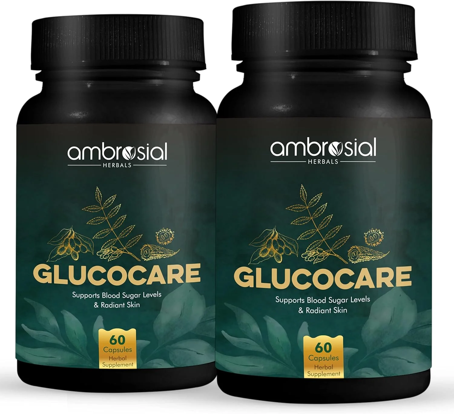 آمبروزیال گلوکوکر | خربزه تلخ | چریش | آلو سیاه (جامون) | پشتیبانی از قند | کمک به تعادل قند خون | 100% مواد طبیعی (بسته 2 عددی - 120 قرص)