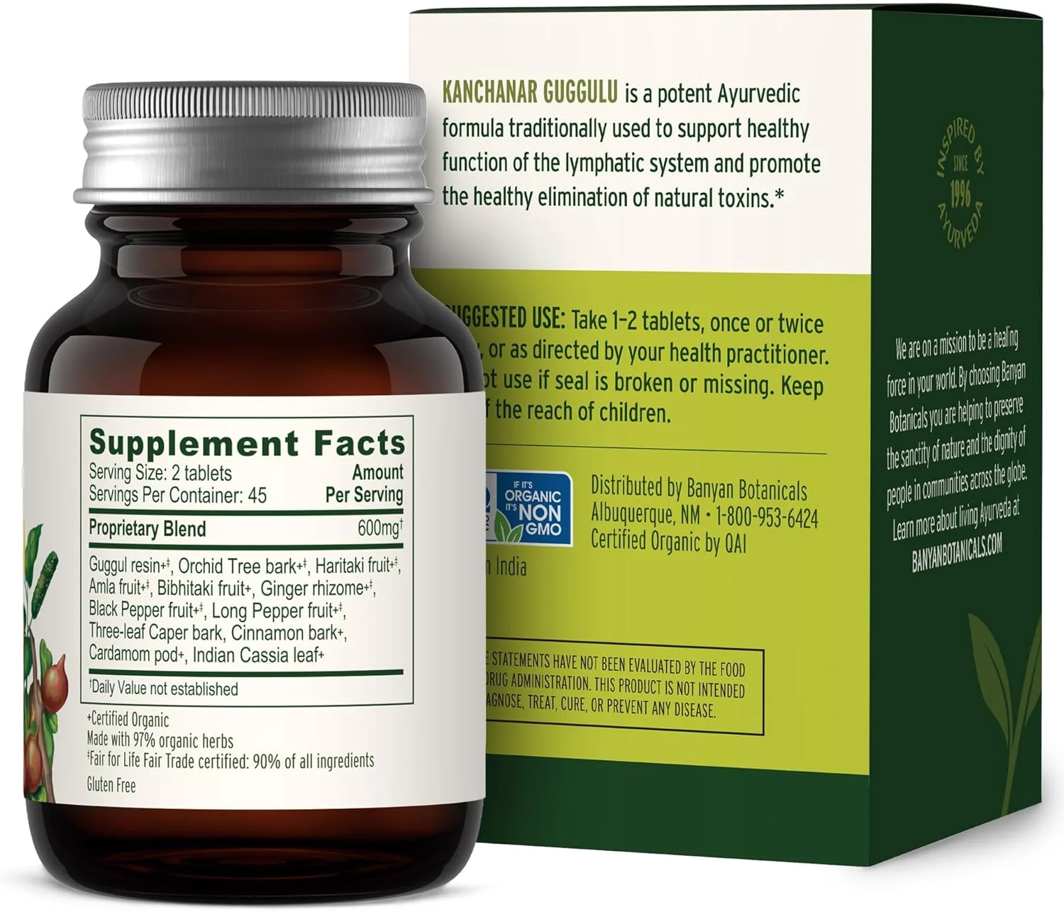 قرص کانچنار گوگولو بانیان بوتانیکالز - USDA ارگانیک - 90 عدد - گیاهان انرژی زا آیورودا برای سلامتی تیروئید و لنفاوی* قرص کانچنار گوگولو بانیان بوتانیکالز - USDA ارگانیک - 90 عدد - گیاهان انرژی زا آیورودا برای سلامتی تیروئید و لنفاوی*