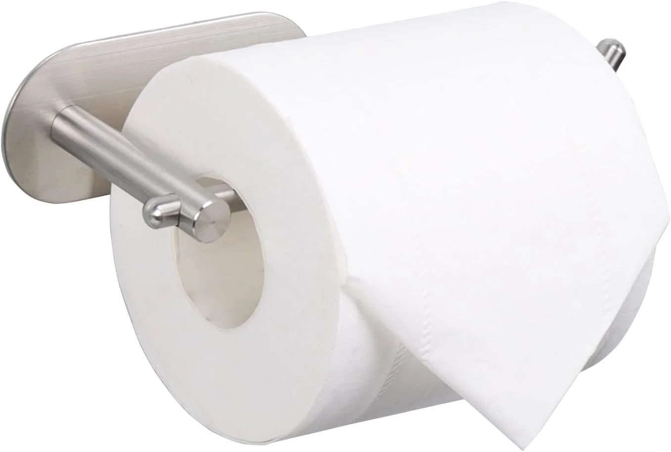 جا دستمال کاغذی توالت TocTen، استیل ضد زنگ چسبی، نصب آسان بدون نیاز به سوراخکاری، مناسب برای حمام، دفتر، آشپزخانه (طرح برس خورده، 17 سانتی متر)