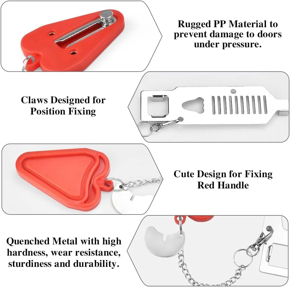 قفل درب قابل حمل امنیتی KASTWAVE، بسته 2 عددی، بدون نیاز به سوراخکاری، قفل درب هتل برای مسافرت، قفل سنگین استیل ضد زنگ برای خانه، هتل، آپارتمان، مدرسه