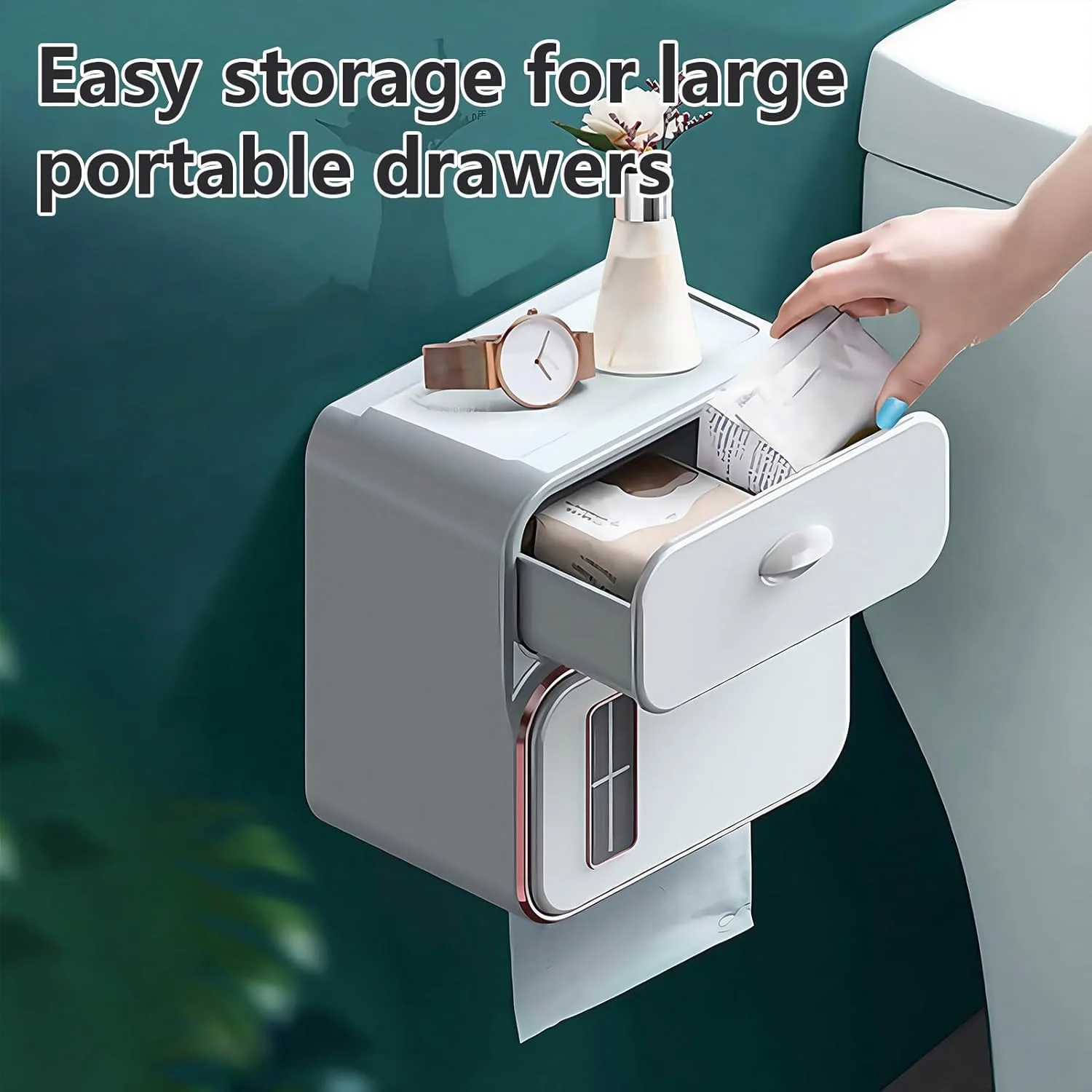 جا دستمال کاغذی دیواری | جا دستمال توالت - پخش کننده دستمال کاغذی چسبی با کشو برای هتل، آشپزخانه، سرویس بهداشتی و کاروان جا دستمال کاغذی دیواری | جا دستمال توالت - پخش کننده دستمال کاغذی چسبی با کشو برای هتل، آشپزخانه، سرویس بهداشتی و کاروان