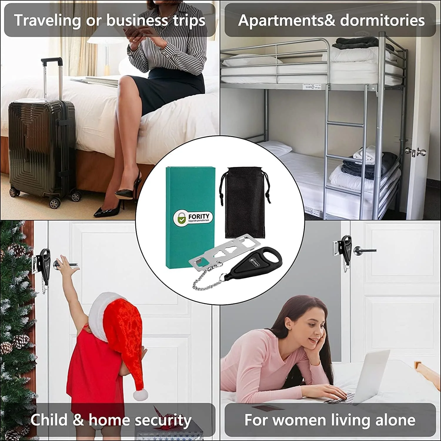 قفل درب قابل حمل KASTWAVE، قفل اضافی درب مسافرتی، برای حریم خصوصی و ایمنی بیشتر، و جلوگیری از ورود غیرمجاز در سفر، هتل، خانه، آپارتمان و مدرسه (مشکی) قفل درب قابل حمل KASTWAVE، قفل اضافی درب مسافرتی، برای حریم خصوصی و ایمنی بیشتر، و جلوگیری از ورود غیرمجاز در سفر، هتل، خانه، آپارتمان و مدرسه (مشکی)