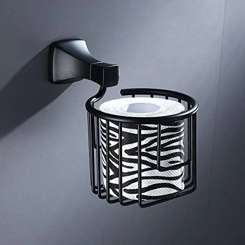 جا دستمال کاغذی جعبه ای کاغذی مشکی با پایه گرد، لوازم جانبی سرویس بهداشتی