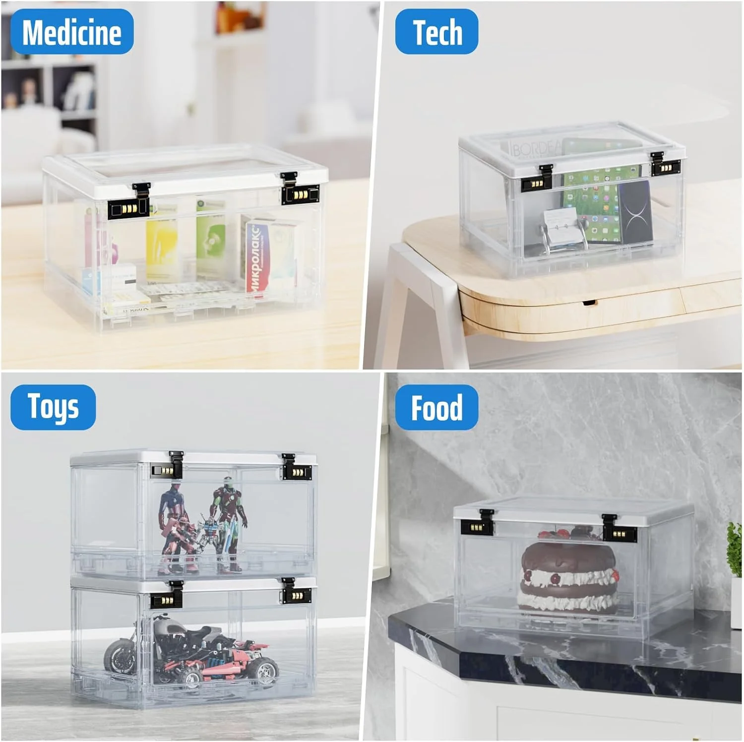 جعبه قفل دار دارو KASTWAVE با قفل ترکیبی، جعبه قفل دار دارو برای کابینت ایمن پزشکی، سازمان دهنده اسناد، قفس تلفن همراه قفل دار، نگهدارنده تبلت، غذا، تنقلات، شفاف جعبه قفل دار دارو KASTWAVE با قفل ترکیبی، جعبه قفل دار دارو برای کابینت ایمن پزشکی، سازمان دهنده اسناد، قفس تلفن همراه قفل دار، نگهدارنده تبلت، غذا، تنقلات، شفاف