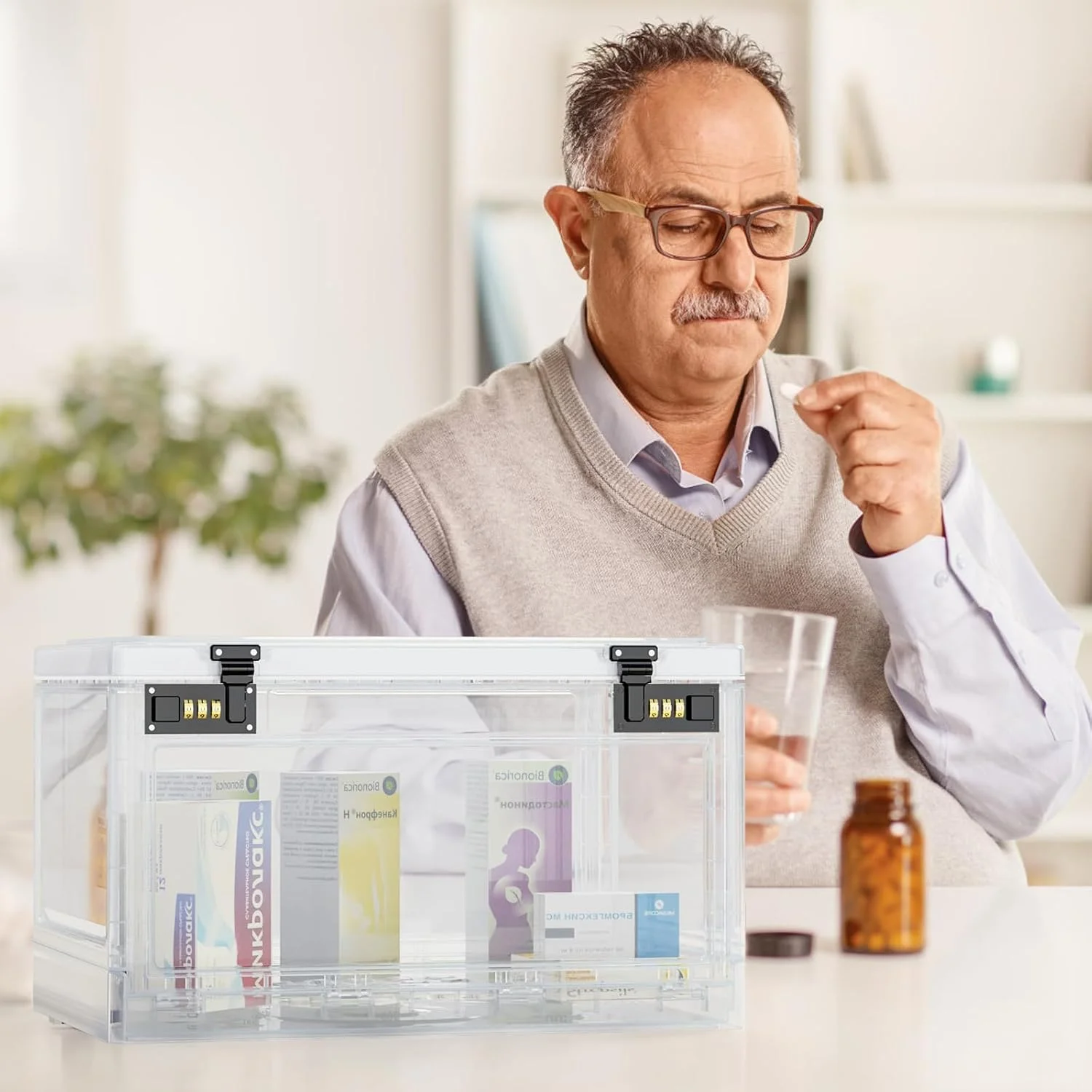 جعبه قفل دار دارو KASTWAVE با قفل ترکیبی، جعبه قفل دار دارو برای کابینت ایمن پزشکی، سازمان دهنده اسناد، قفس تلفن همراه قفل دار، نگهدارنده تبلت، غذا، تنقلات، شفاف جعبه قفل دار دارو KASTWAVE با قفل ترکیبی، جعبه قفل دار دارو برای کابینت ایمن پزشکی، سازمان دهنده اسناد، قفس تلفن همراه قفل دار، نگهدارنده تبلت، غذا، تنقلات، شفاف