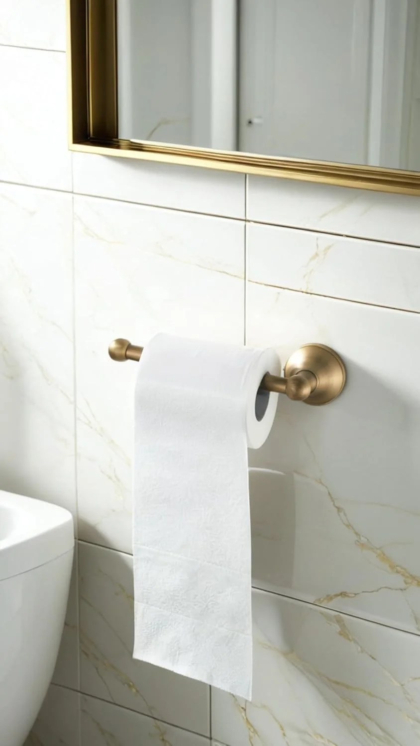 نگهدارنده رول توالت دیواری برنجی عتیقه Sweet seven - میله دستمال کاغذی حمام شیک، پرداخت برنز برس خورده، 20 سانتی متر