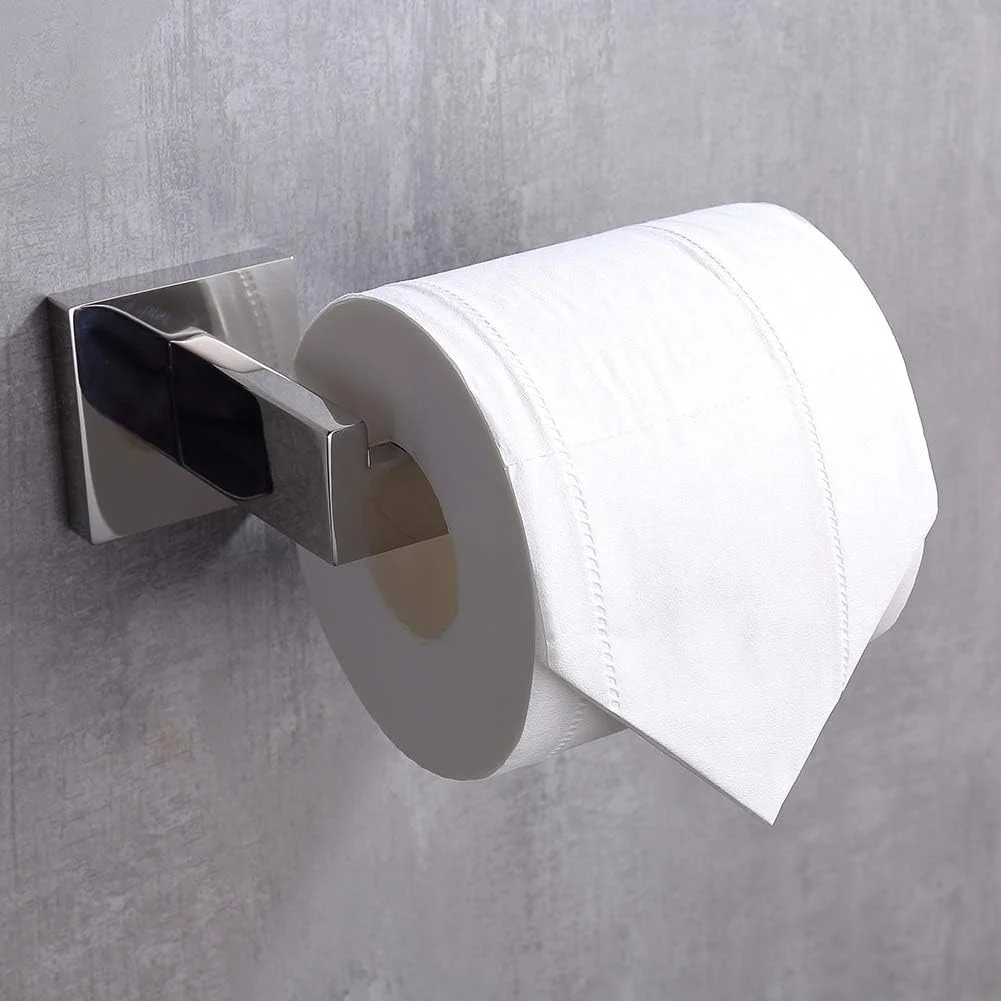 جا دستمال کاغذی توالت TASTOS، کروم براق، استیل ضد زنگ SUS304، مربعی مدرن نیمه باز، مناسب دستمال 5 اینچی، نصب دیواری، ضد زنگ، مناسب سرویس بهداشتی و آشپزخانه