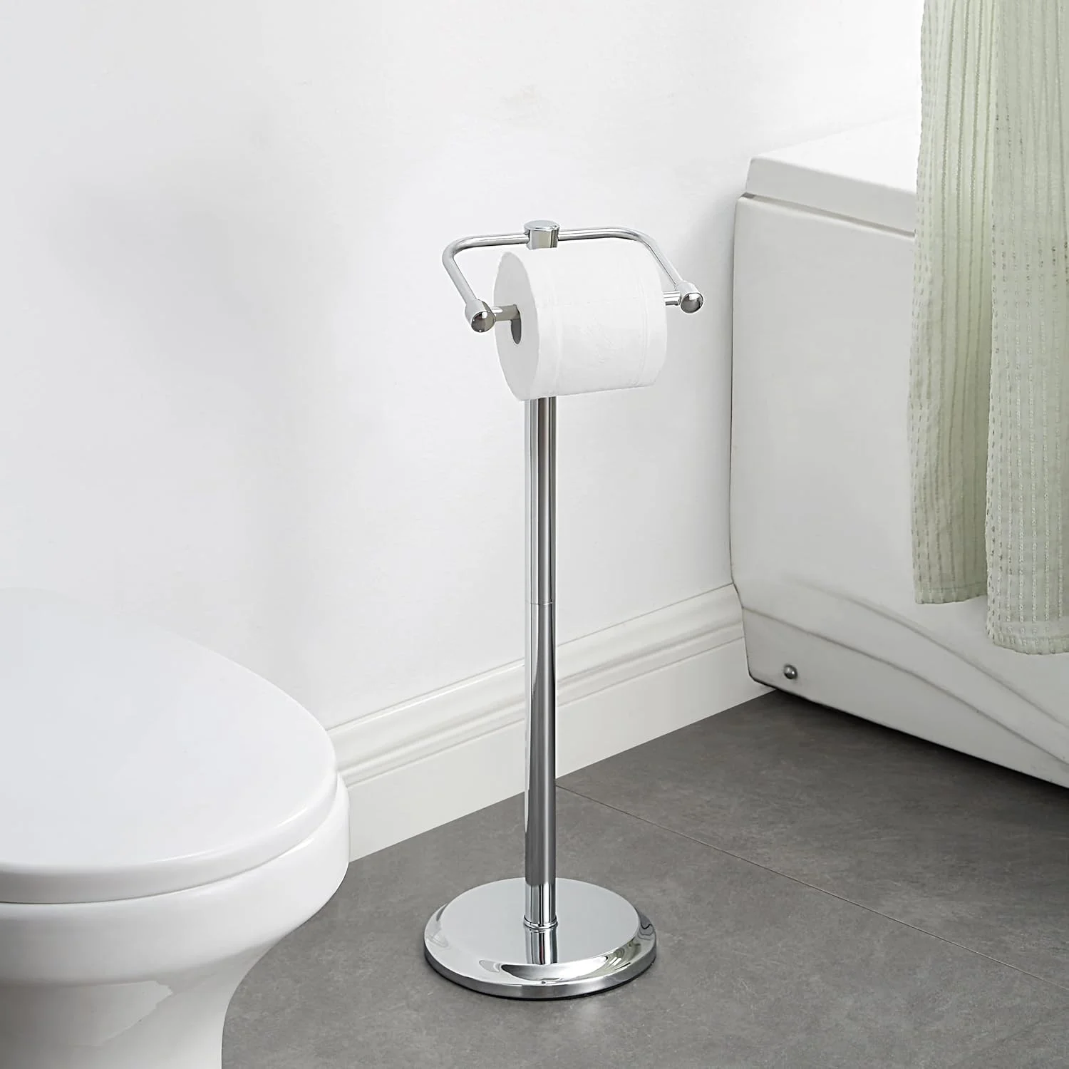 جا دستمال کاغذی ایستاده سانی پوینت – ترکیبی از جذابیت کلاسیک با ظرافت پالایش شده، پایه دستمال توالت بادوام و شیک (کروم)