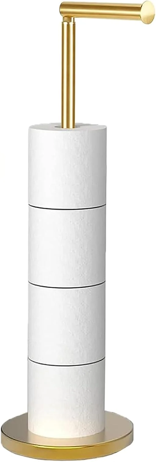 نگهدارنده کاغذ توالت SUPERPENG، نگهدارنده رول توالت ایستاده، جای دستمال کاغذی توالت برای 4-5 رول با پایه سنگین، استند نگهدارنده دستمال توالت برای حمام