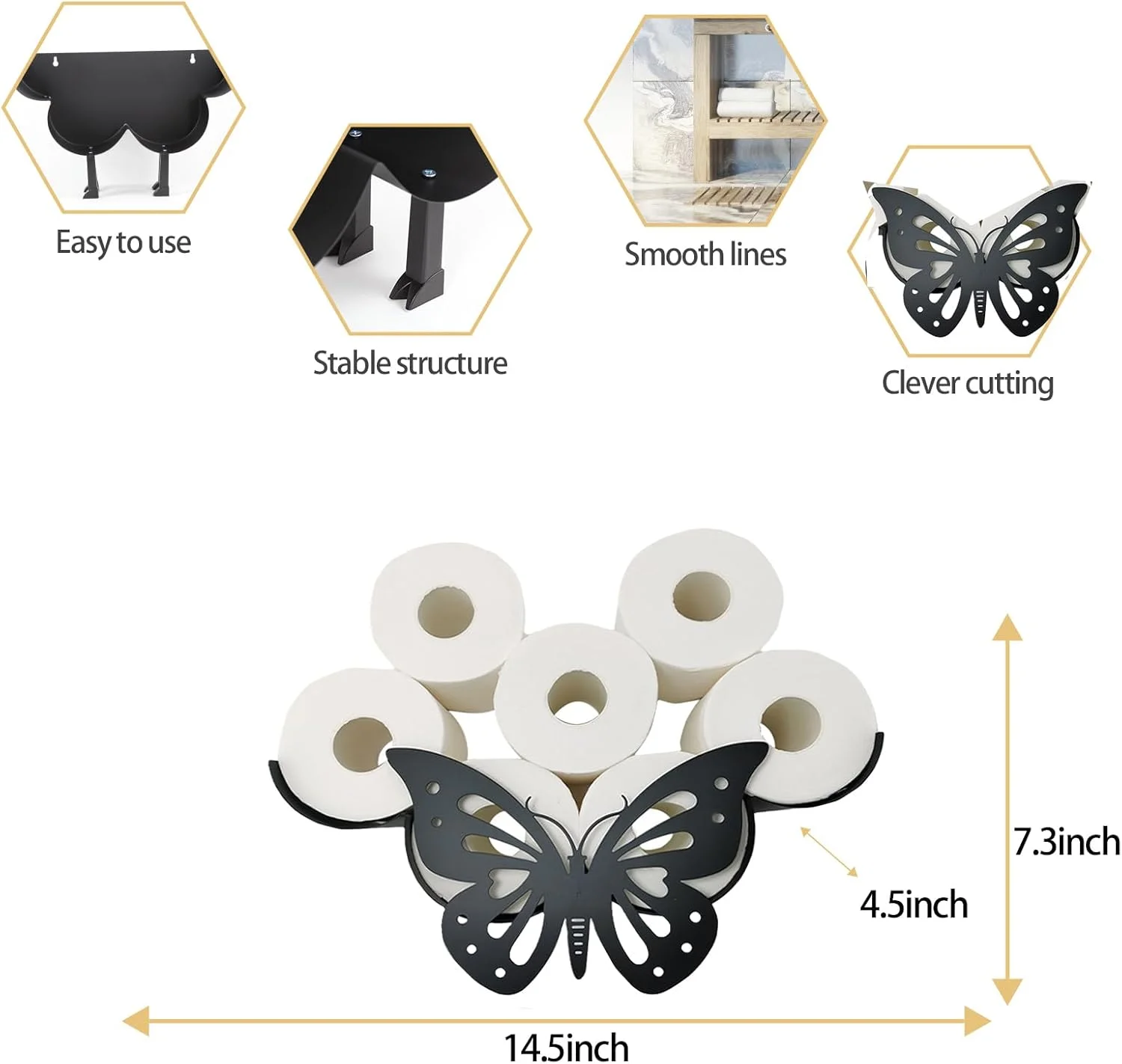 نگهدارنده دستمال توالت تزئینی طرح گاو Suprwin، قفسه استند نگهداری دستمال کاغذی فانتزی و بامزه، لوازم جانبی آشپزخانه حمام (پروانه)