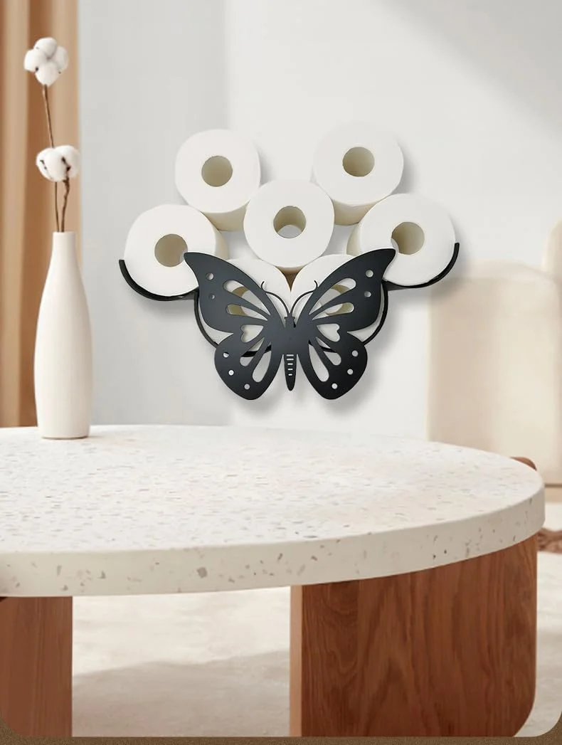 نگهدارنده دستمال توالت تزئینی طرح گاو Suprwin، قفسه استند نگهداری دستمال کاغذی فانتزی و بامزه، لوازم جانبی آشپزخانه حمام (پروانه)