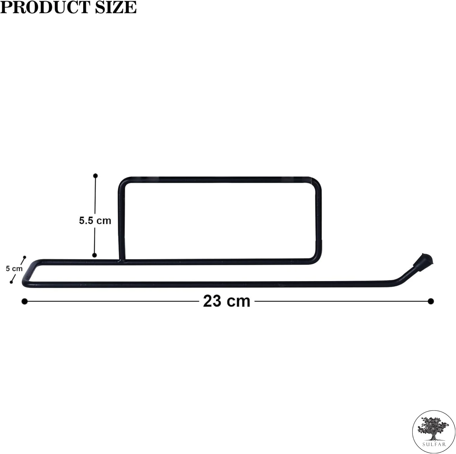 جا دستمال توالت استیل چسبی Sulfar | پایه نگهدارنده دستمال کاغذی بدون نیاز به دریل برای حمام | آویز دستمال توالت دیواری | مشکی