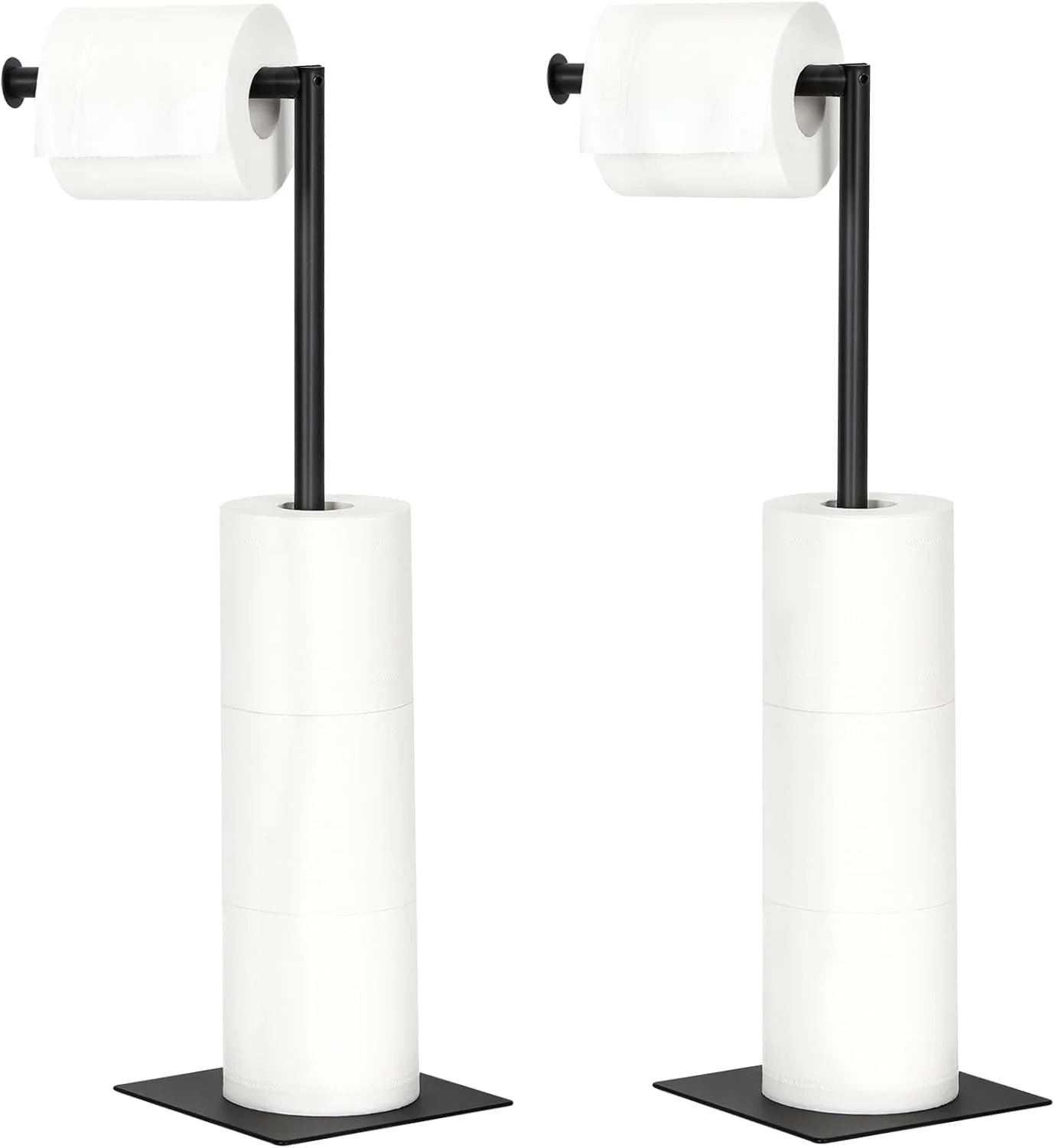 جا دستمال توالت ایستاده مشکی Sunexinlo، نگهدارنده رول دستمال کاغذی توالت مشکی سنگین با محفظه ذخیره سازی برای حمام جا دستمال توالت ایستاده مشکی Sunexinlo، نگهدارنده رول دستمال کاغذی توالت مشکی سنگین با محفظه ذخیره سازی برای حمام