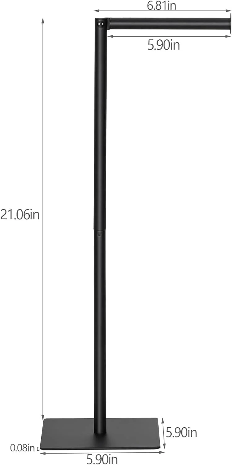 جا دستمال توالت ایستاده مشکی Sunexinlo، نگهدارنده رول دستمال کاغذی توالت مشکی سنگین با محفظه ذخیره سازی برای حمام