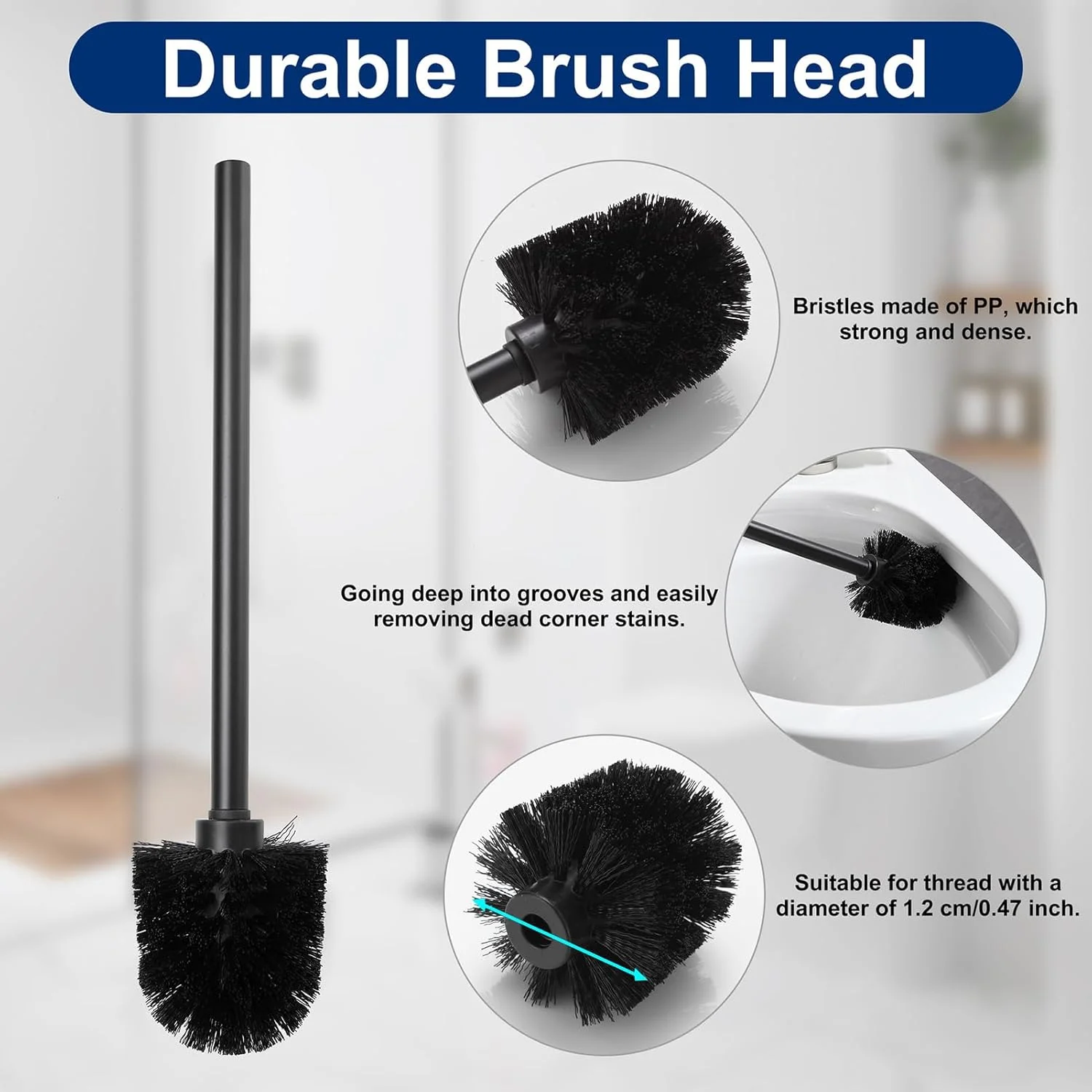 Free Standing Toilet Paper Holder,2 Rolls Toilet Paper Holder Stand with Toilet Brush,3 in 1 Bathroom Toilet Paper Holder Moisture-proof Toilet Paper Storage Rack by BAOLY (Silver)