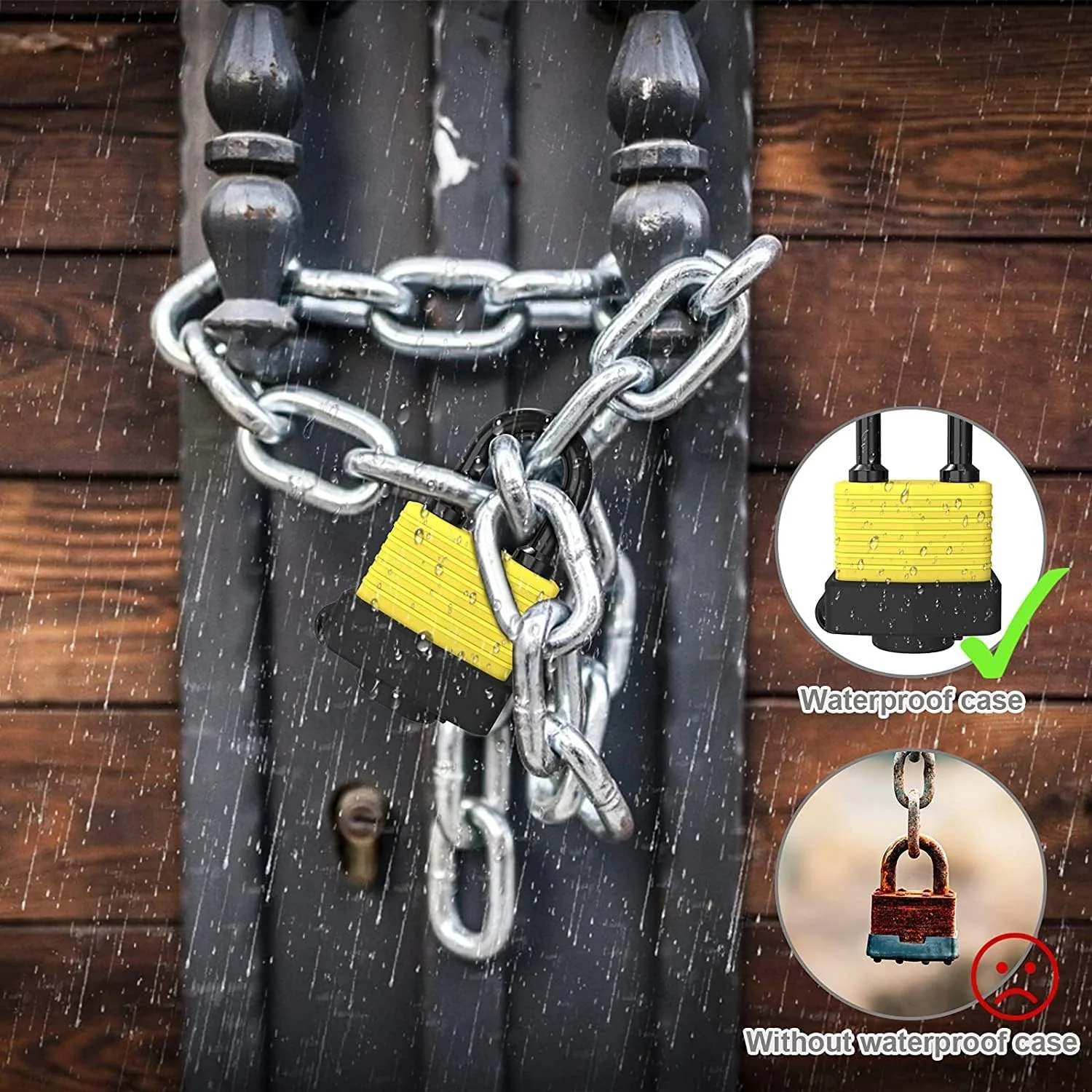 قفل آویز KASTWAVE با کلید، قفل کلیدی 2 عددی ضد آب و هوا برای فضای باز، قفل ضد آب 30 میلی متری سنگین، فولاد لمینت شده ضد برش برای قفسه باشگاه، گاراژ، حصار، سوله، حیاط قفل آویز KASTWAVE با کلید، قفل کلیدی 2 عددی ضد آب و هوا برای فضای باز، قفل ضد آب 30 میلی متری سنگین، فولاد لمینت شده ضد برش برای قفسه باشگاه، گاراژ، حصار، سوله، حیاط