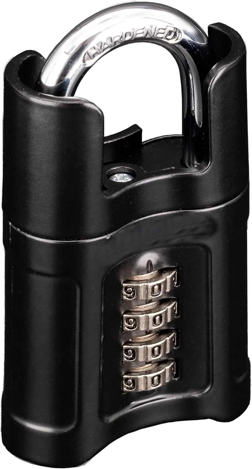 قفل رمزی ترکیبی سنگین KASTWAVE، قفل 4 رقمی ضد آب با حلقه بسته، بدون نیاز به کلید، ایده آل برای سوله ها، دروازه ها، کمدهای رختکن و بست ها