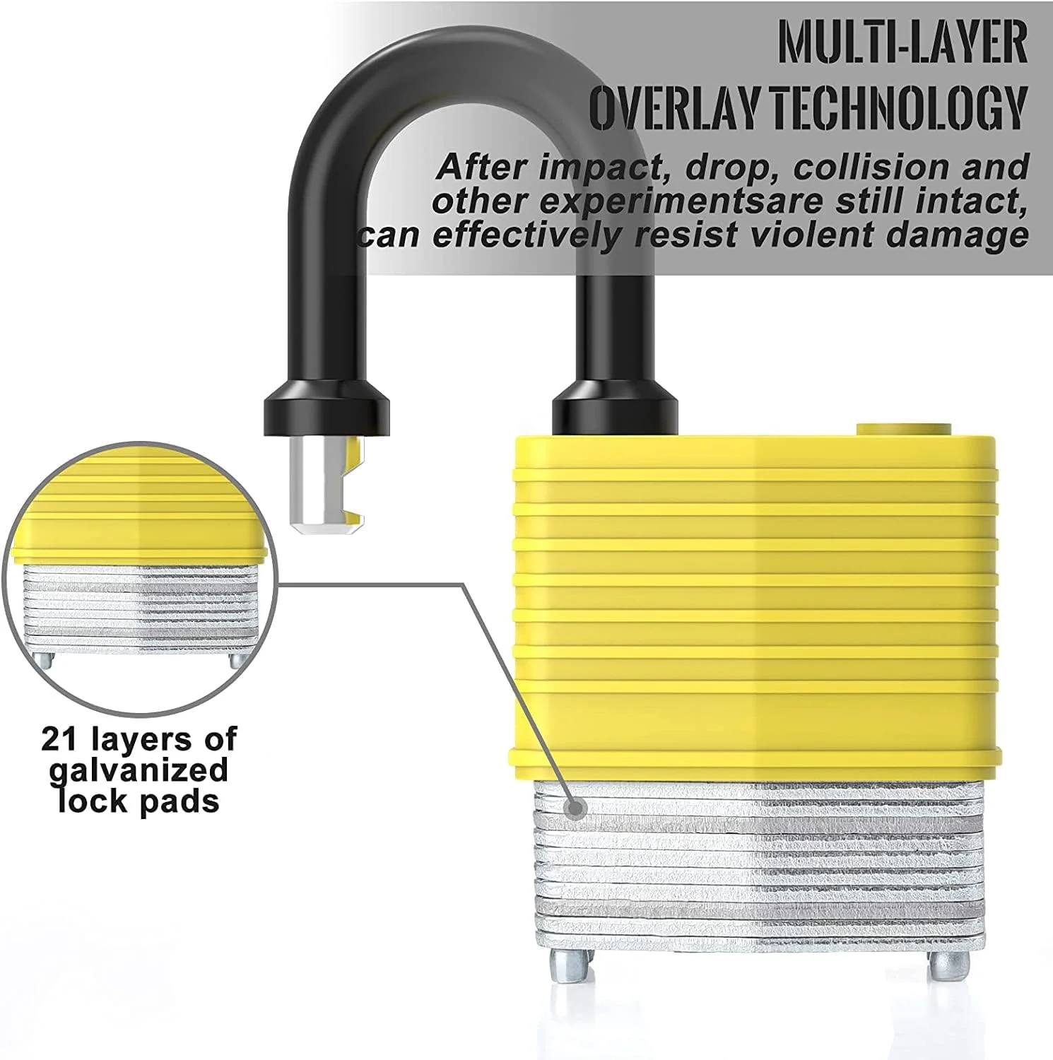 قفل آویز KASTWAVE با کلید، قفل کلیدی 2 عددی ضد آب و هوا برای فضای باز، قفل ضد آب 30 میلی متری سنگین، فولاد لمینت شده ضد برش برای قفسه باشگاه، گاراژ، حصار، سوله، حیاط قفل آویز KASTWAVE با کلید، قفل کلیدی 2 عددی ضد آب و هوا برای فضای باز، قفل ضد آب 30 میلی متری سنگین، فولاد لمینت شده ضد برش برای قفسه باشگاه، گاراژ، حصار، سوله، حیاط