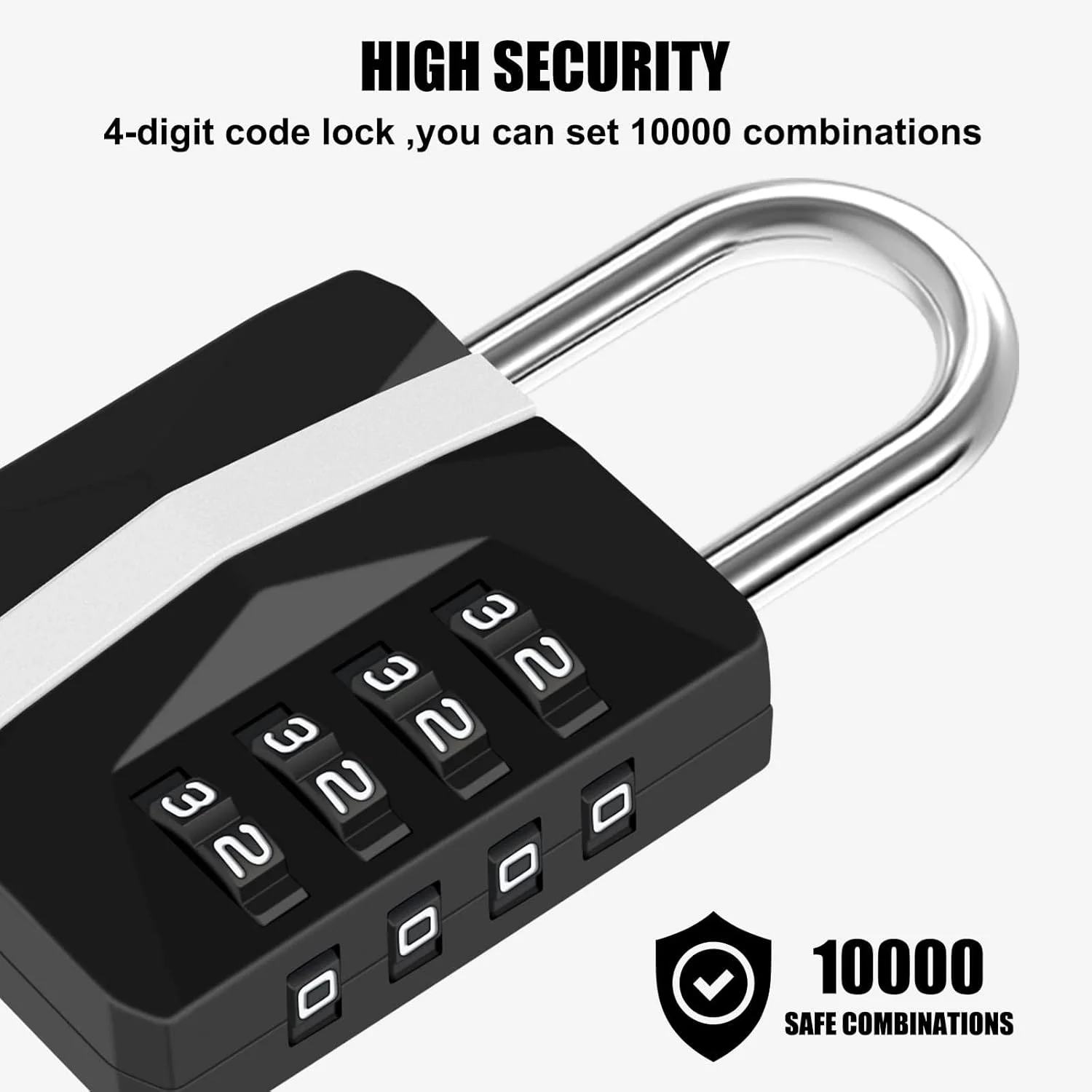 قفل رمزدار ترکیبی KASTWAVE، بسته 2 عددی قفل بزرگ 4 رقمی سنگین و ضد آب، قفل رمز عبور با امنیت بالا از جنس آلیاژ روی قابل تنظیم مجدد، مناسب برای کمدهای مدرسه، باشگاه، سوله، دروازه، حصار، بست، کابینت، مشکی قفل رمزدار ترکیبی KASTWAVE، بسته 2 عددی قفل بزرگ 4 رقمی سنگین و ضد آب، قفل رمز عبور با امنیت بالا از جنس آلیاژ روی قابل تنظیم مجدد، مناسب برای کمدهای مدرسه، باشگاه، سوله، دروازه، حصار، بست، کابینت، مشکی