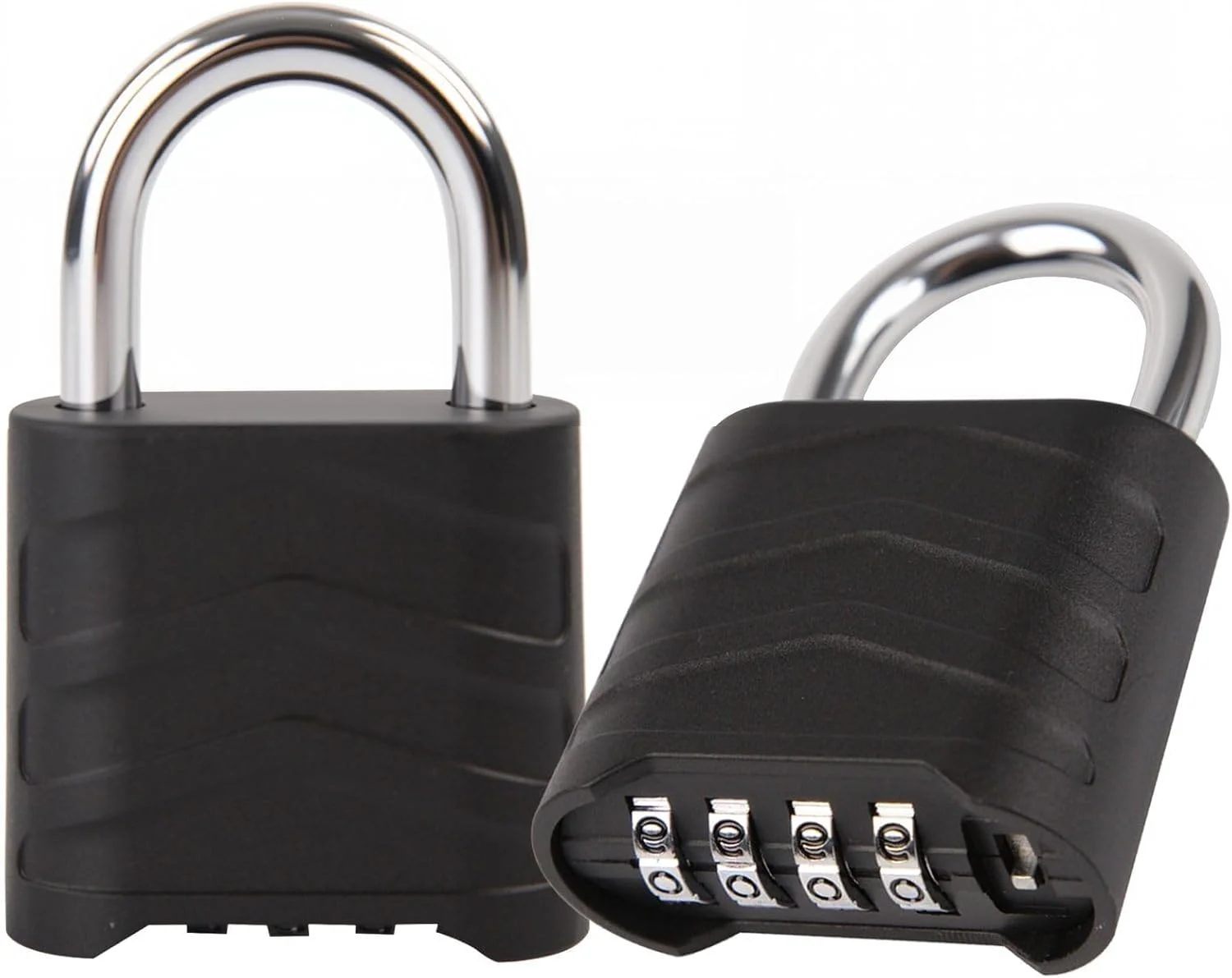 قفل رمزی ترکیبی KASTWAVE، 2 عددی، قفل 4 رقمی قابل تنظیم مجدد برای فضای باز، بدنه آلومینیومی 55 میلی متری مقاوم در برابر آب و هوا با حلقه غیرقابل برش، برای انبار، خانه، مدرسه و امنیت دروازه