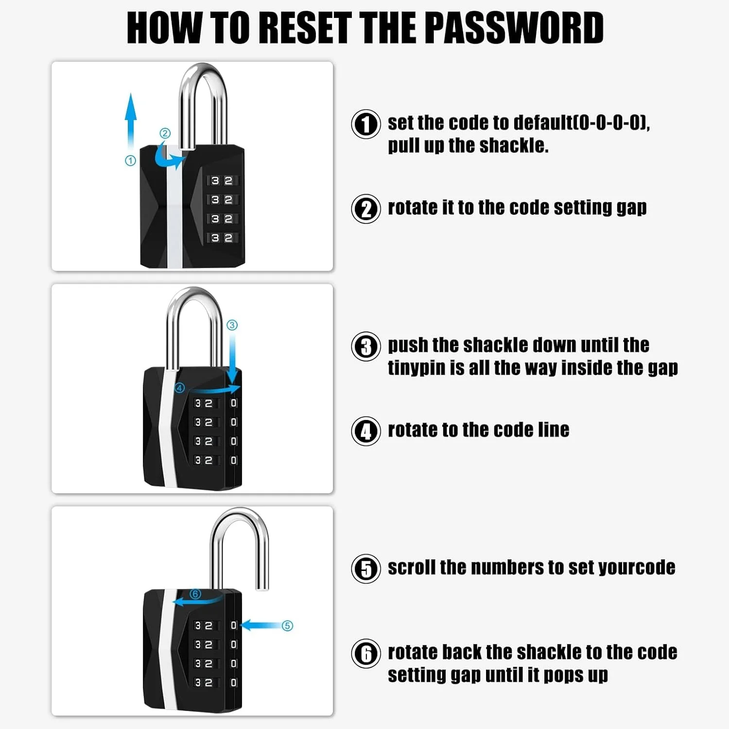 قفل رمزدار ترکیبی KASTWAVE، بسته 2 عددی قفل بزرگ 4 رقمی سنگین و ضد آب، قفل رمز عبور با امنیت بالا از جنس آلیاژ روی قابل تنظیم مجدد، مناسب برای کمدهای مدرسه، باشگاه، سوله، دروازه، حصار، بست، کابینت، مشکی قفل رمزدار ترکیبی KASTWAVE، بسته 2 عددی قفل بزرگ 4 رقمی سنگین و ضد آب، قفل رمز عبور با امنیت بالا از جنس آلیاژ روی قابل تنظیم مجدد، مناسب برای کمدهای مدرسه، باشگاه، سوله، دروازه، حصار، بست، کابینت، مشکی