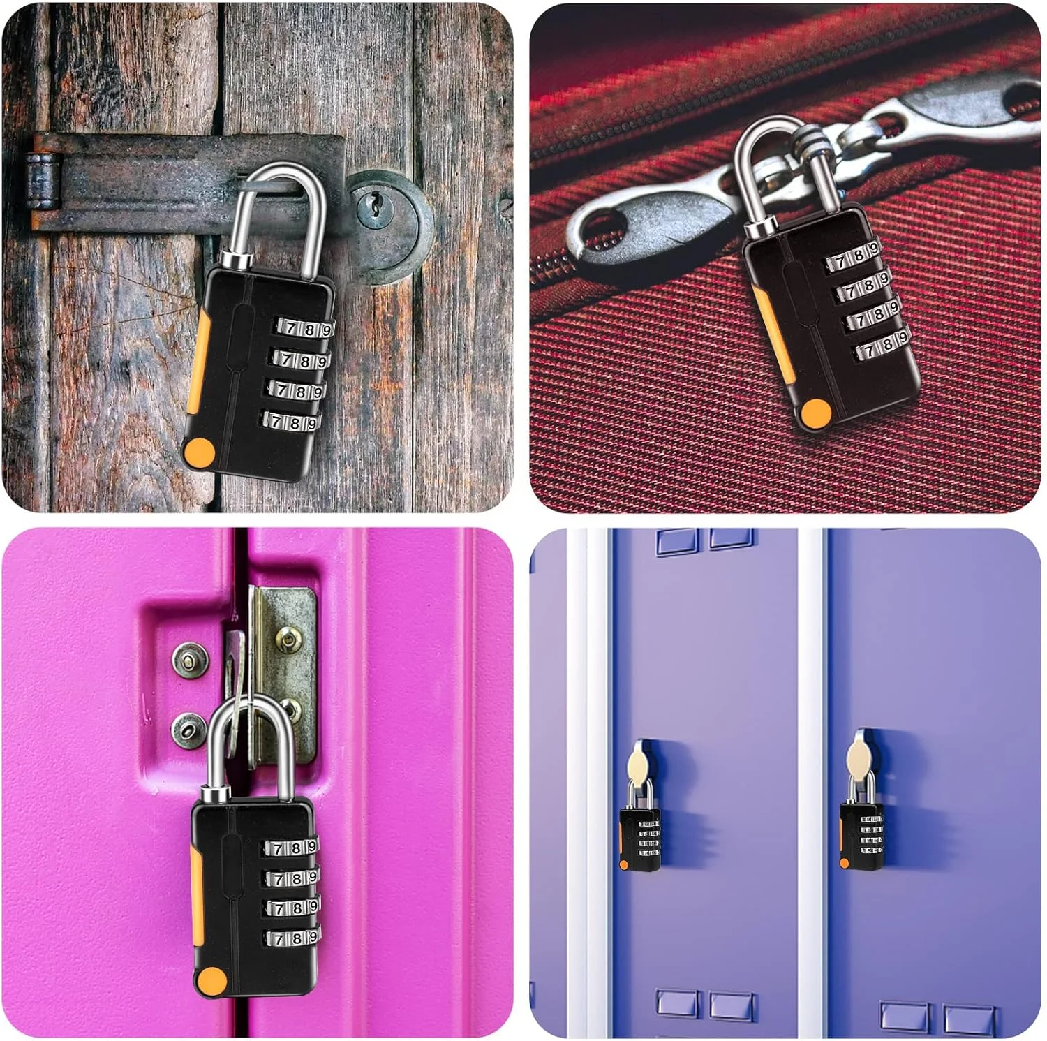 قفل ترکیبی KASTWAVE، قفل چمدان، 2 عدد قفل کوچک ضد آب، قفل امنیتی 4 رقمی برای کمدهای مدرسه، باشگاه، دروازه، سوله، جعبه ابزار، حصار قفل ترکیبی KASTWAVE، قفل چمدان، 2 عدد قفل کوچک ضد آب، قفل امنیتی 4 رقمی برای کمدهای مدرسه، باشگاه، دروازه، سوله، جعبه ابزار، حصار