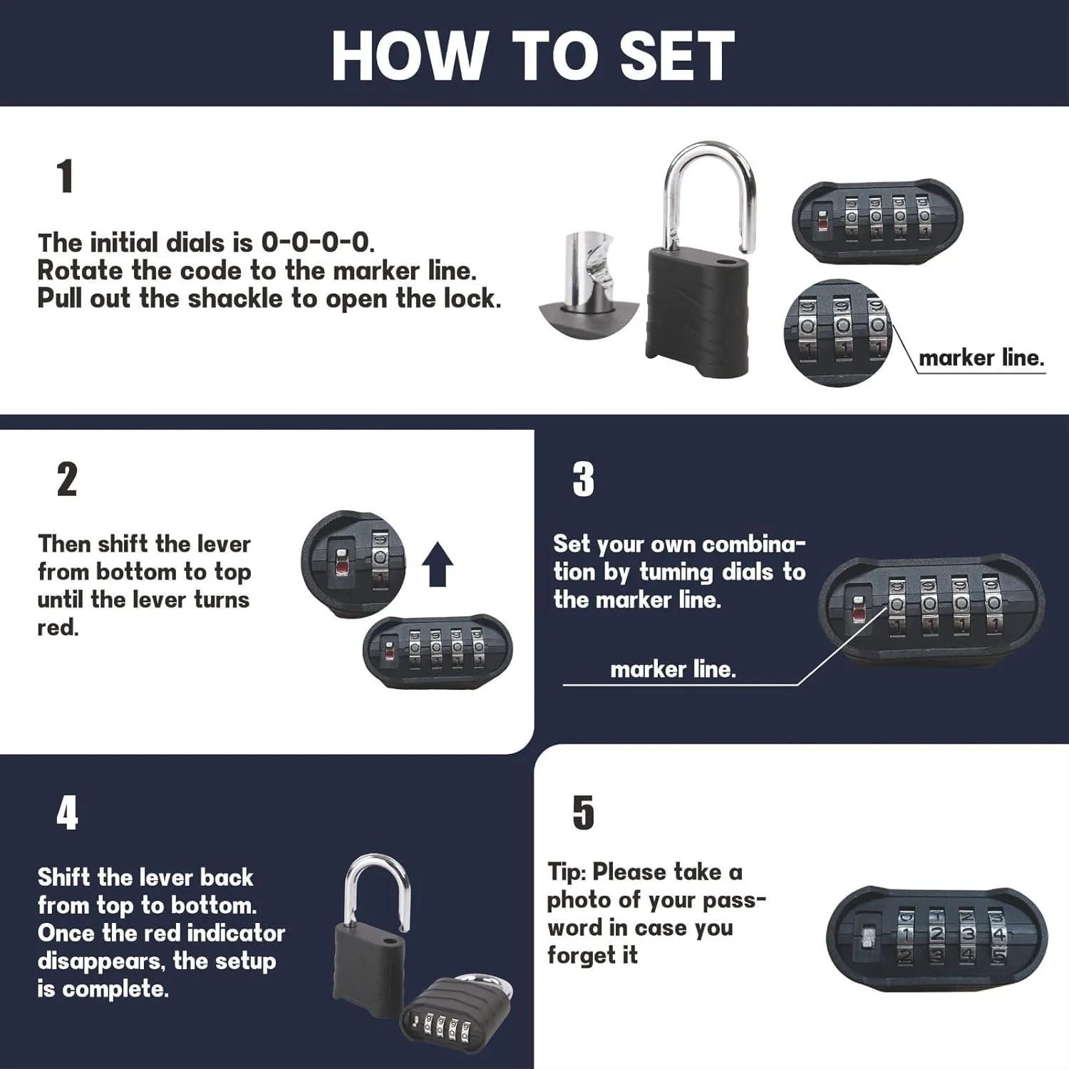 قفل رمزی ترکیبی KASTWAVE، 2 عددی، قفل 4 رقمی قابل تنظیم مجدد برای فضای باز، بدنه آلومینیومی 55 میلی متری مقاوم در برابر آب و هوا با حلقه غیرقابل برش، برای انبار، خانه، مدرسه و امنیت دروازه