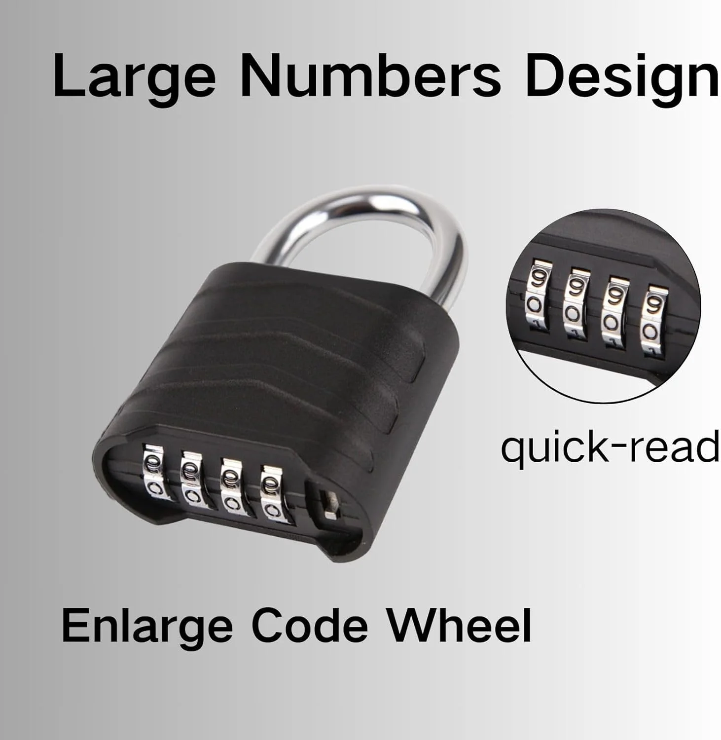 قفل رمزی ترکیبی KASTWAVE، 2 عددی، قفل 4 رقمی قابل تنظیم مجدد برای فضای باز، بدنه آلومینیومی 55 میلی متری مقاوم در برابر آب و هوا با حلقه غیرقابل برش، برای انبار، خانه، مدرسه و امنیت دروازه