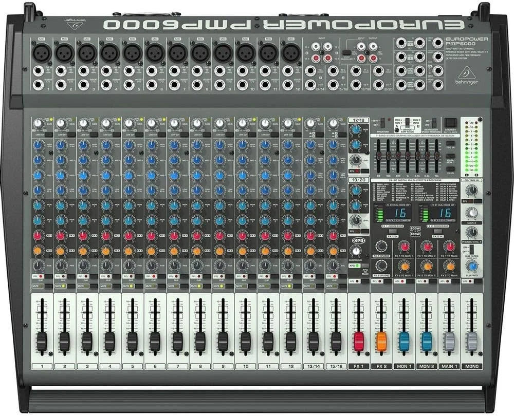 میکسر پاور دار 20 کانال 1600 واتی Behringer EUropower Pmp6000 میکسر پاور دار 20 کانال 1600 واتی Behringer EUropower Pmp6000