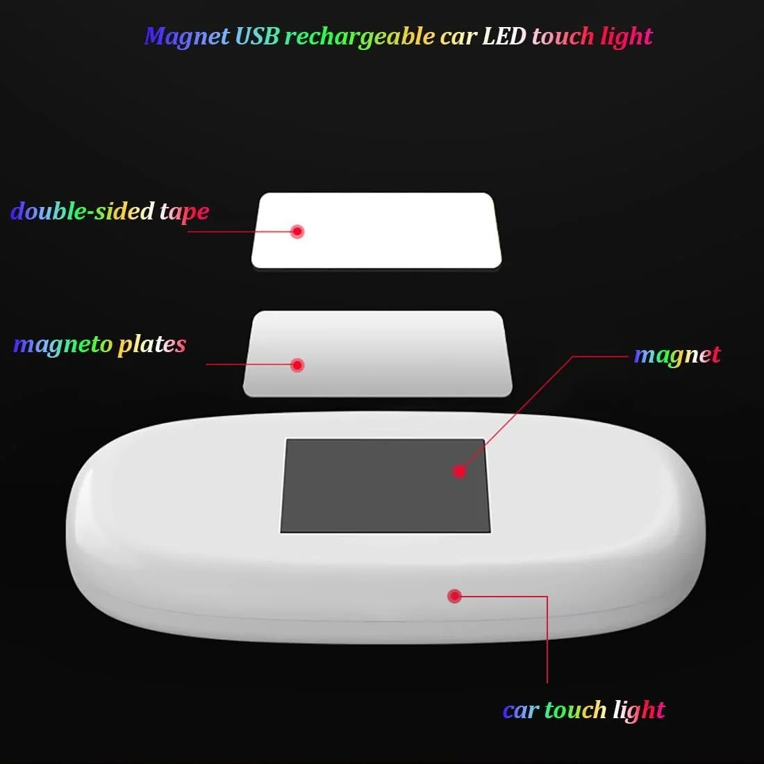 چراغ های LED خودرو KASTWAVE، چراغ های لمسی LED کوچک قابل حمل 7 رنگ برای داخل خودرو با 8 لامپ LED روشن، تغییر رنگ همگام با موسیقی، چراغ روشنایی قابل شارژ USB، چراغ اضطراری خودرو چراغ های LED خودرو KASTWAVE، چراغ های لمسی LED کوچک قابل حمل 7 رنگ برای داخل خودرو با 8 لامپ LED روشن، تغییر رنگ همگام با موسیقی، چراغ روشنایی قابل شارژ USB، چراغ اضطراری خودرو