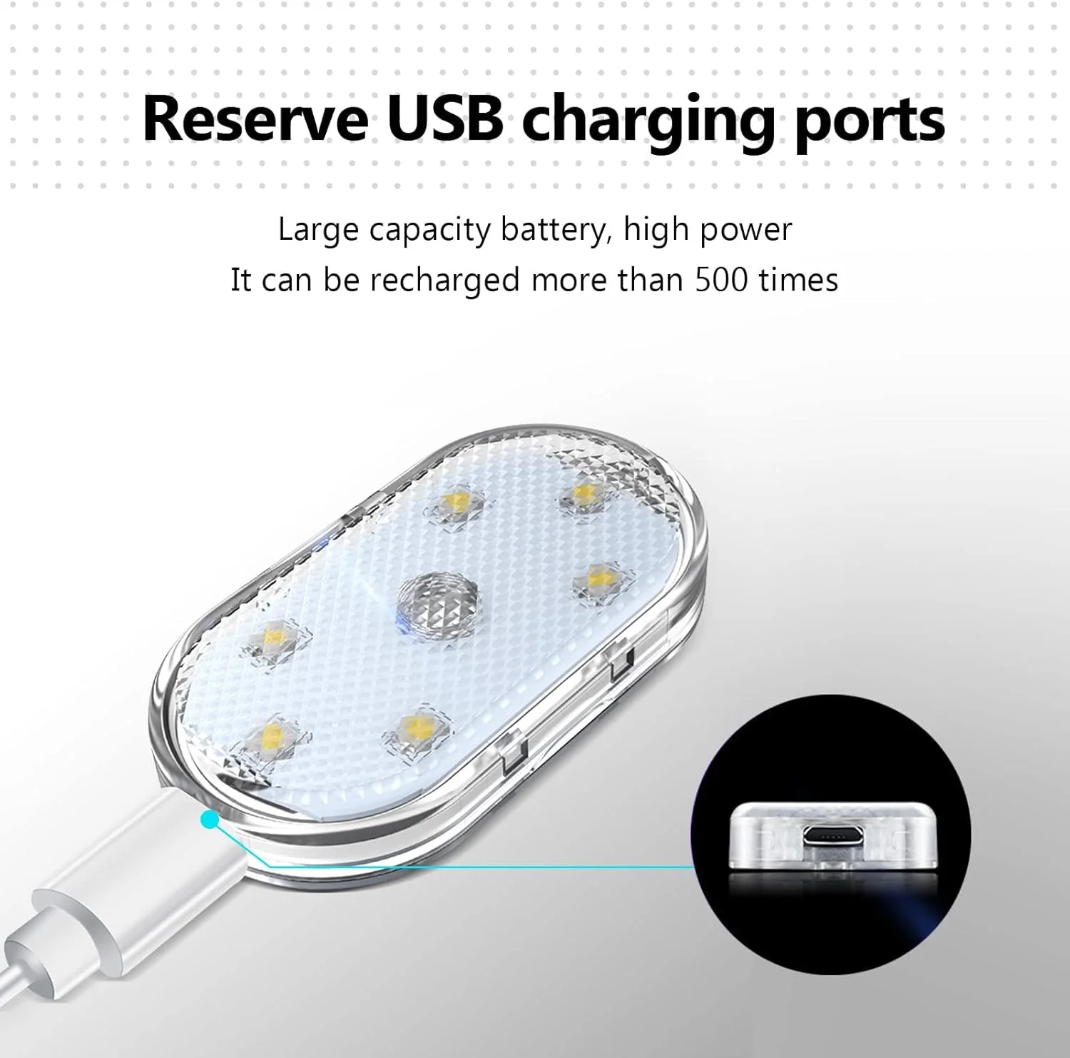 چراغ های LED خودرو KASTWAVE، چراغ های لمسی LED کوچک قابل حمل داخلی خودرو با 6 لامپ LED روشن، چراغ روشنایی قابل شارژ USB چراغ اضطراری خودرو (نور آبی) چراغ های LED خودرو KASTWAVE، چراغ های لمسی LED کوچک قابل حمل داخلی خودرو با 6 لامپ LED روشن، چراغ روشنایی قابل شارژ USB چراغ اضطراری خودرو (نور آبی)