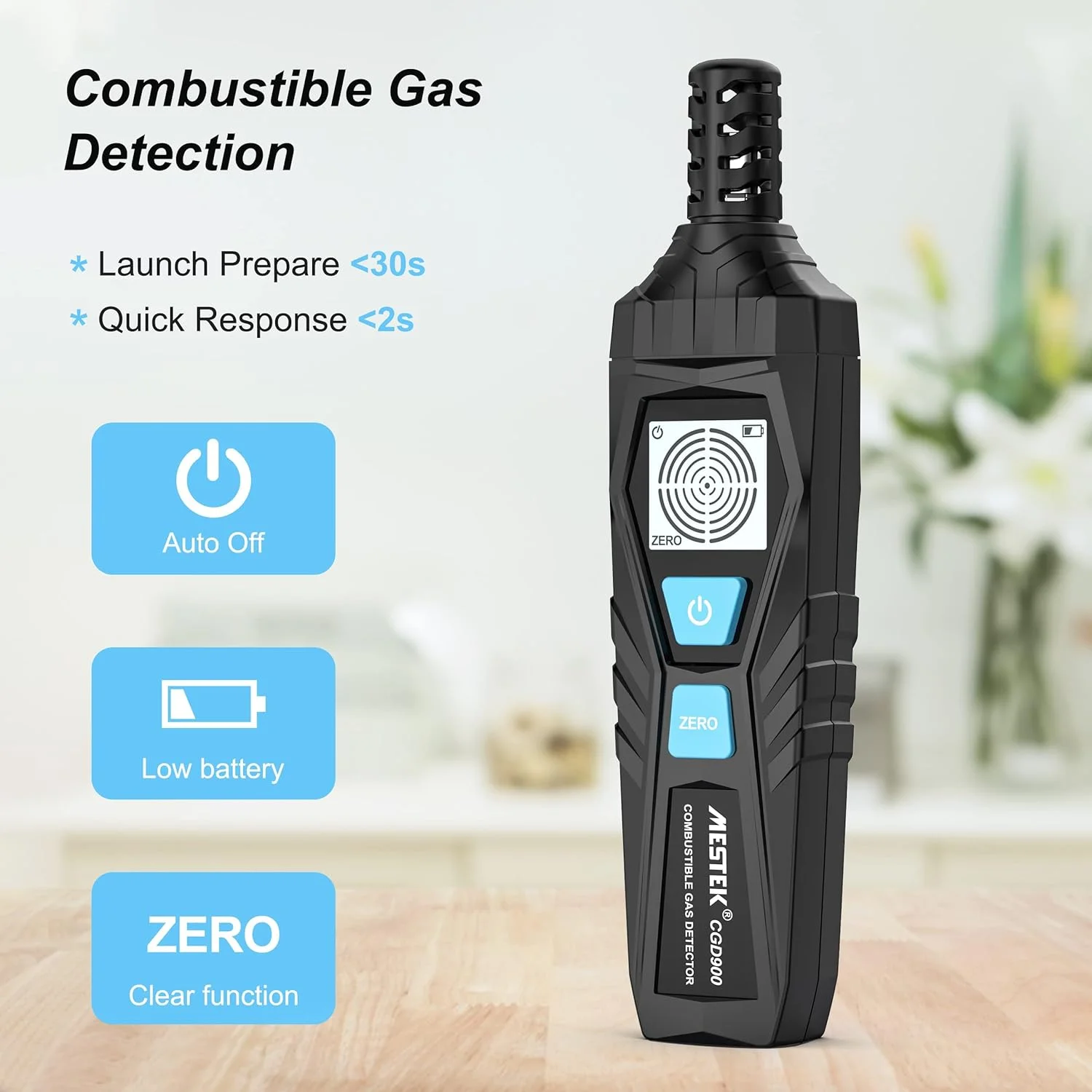 KASTWAVE Gas Leak Detector, Natural Gas Detector with Audible & Visual Alarm, Portable Gas Sniffer to Locate Combustible Gas Leak Sources Like for LPG, LNG, Natural, Methane & Butane Gases Detecting KASTWAVE Gas Leak Detector, Natural Gas Detector with Audible & Visual Alarm, Portable Gas Sniffer to Locate Combustible Gas Leak Sources Like for LPG, LNG, Natural, Methane & Butane Gases Detecting
