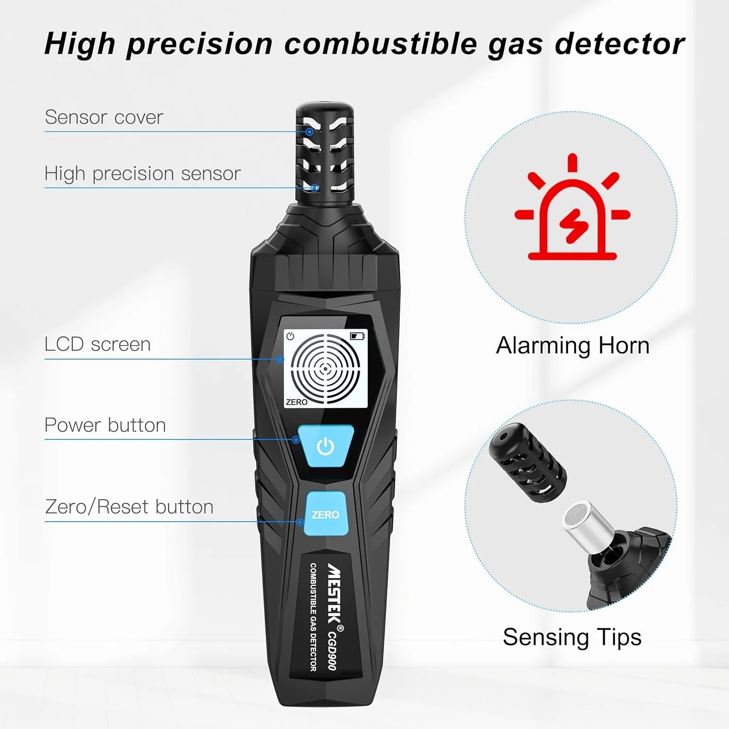 KASTWAVE Gas Leak Detector, Natural Gas Detector with Audible & Visual Alarm, Portable Gas Sniffer to Locate Combustible Gas Leak Sources Like for LPG, LNG, Natural, Methane & Butane Gases Detecting KASTWAVE Gas Leak Detector, Natural Gas Detector with Audible & Visual Alarm, Portable Gas Sniffer to Locate Combustible Gas Leak Sources Like for LPG, LNG, Natural, Methane & Butane Gases Detecting