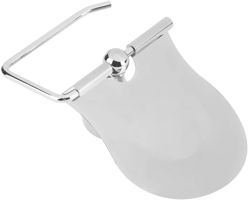 جا دستمال کاغذی توالت با پوشش، توزیع کننده رول دستمال توالت استیل ضد زنگ، نگهداری در حمام، ضد گرد و غبار، نصب شده روی دیوار برای حمام (کروم)