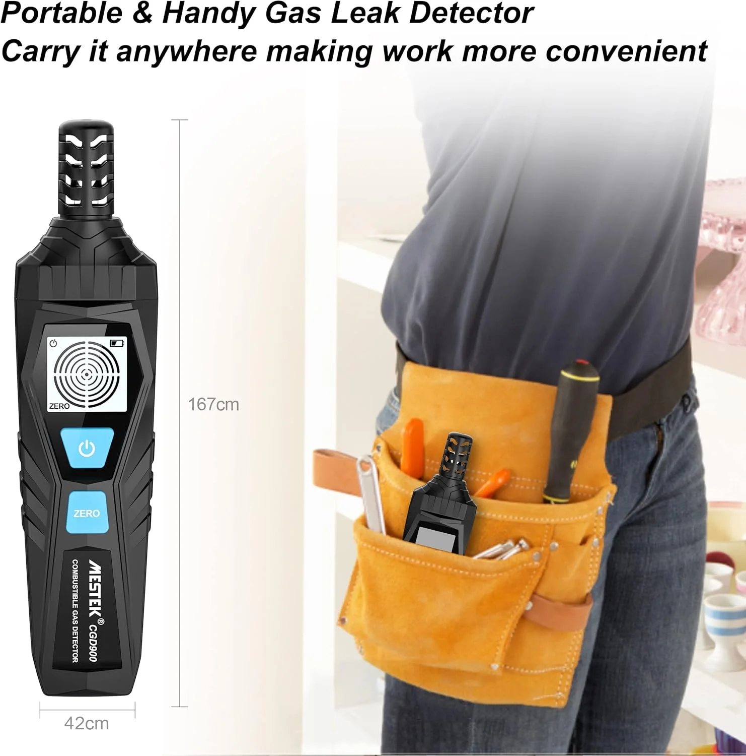 KASTWAVE Gas Leak Detector, Natural Gas Detector with Audible & Visual Alarm, Portable Gas Sniffer to Locate Combustible Gas Leak Sources Like for LPG, LNG, Natural, Methane & Butane Gases Detecting KASTWAVE Gas Leak Detector, Natural Gas Detector with Audible & Visual Alarm, Portable Gas Sniffer to Locate Combustible Gas Leak Sources Like for LPG, LNG, Natural, Methane & Butane Gases Detecting
