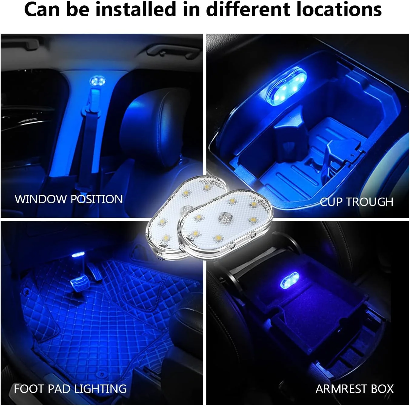 KASTWAVE Car LED Lights, Portable Interior LED Touch Lights with 6 Bright Lamp Beads, USB Rechargeable Emergency Light for Car (Blue Light) KASTWAVE Car LED Lights, Portable Interior LED Touch Lights with 6 Bright Lamp Beads, USB Rechargeable Emergency Light for Car (Blue Light)