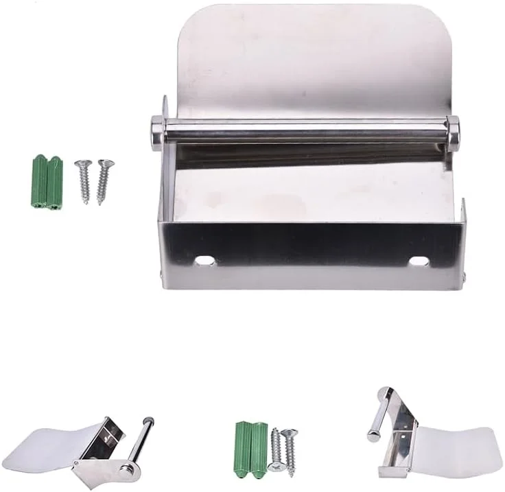 جا دستمال کاغذی رولی استیل ضد زنگ دیواری (1 عدد)