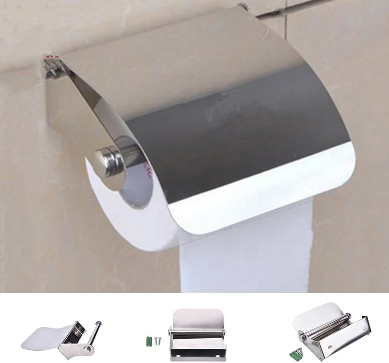 جا دستمال کاغذی رولی استیل ضد زنگ دیواری (1 عدد)