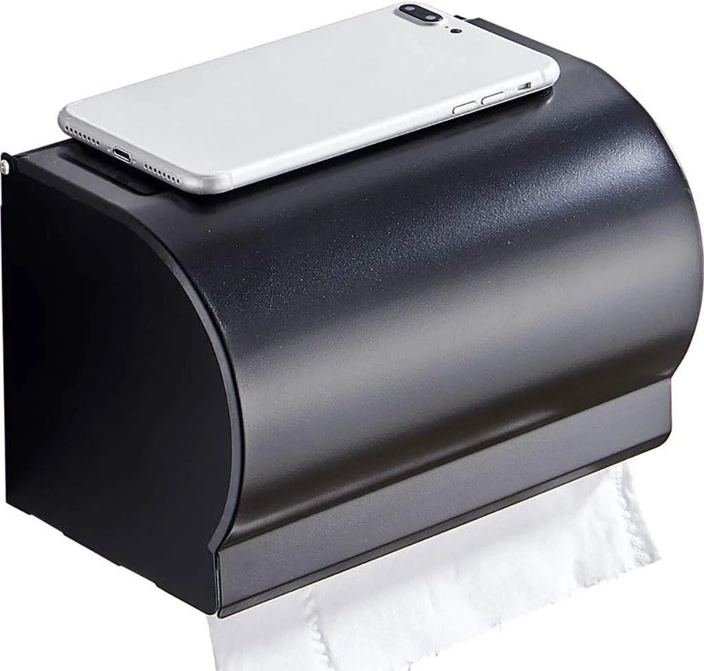 Square Waterproof Toilet Paper Holder with Cover, Wall-mounted Roll Holder, Storage Rack Square Waterproof Toilet Paper Holder with Cover, Wall-mounted Roll Holder, Storage Rack