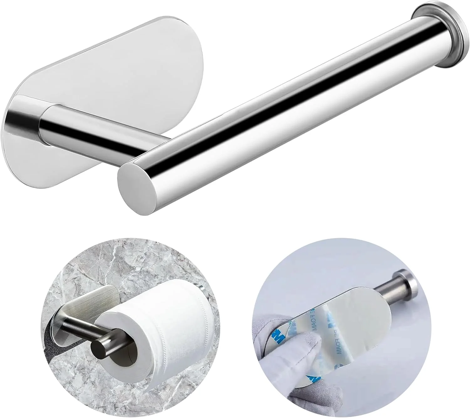 جا دستمال کاغذی رولی استیل ضد زنگ Spanley مدل SS304، نصب دیواری بدون نیاز به سوراخکاری، مناسب برای حمام و آشپزخانه، پرداخت براق - 1 عدد جا دستمال کاغذی رولی استیل ضد زنگ Spanley مدل SS304، نصب دیواری بدون نیاز به سوراخکاری، مناسب برای حمام و آشپزخانه، پرداخت براق - 1 عدد