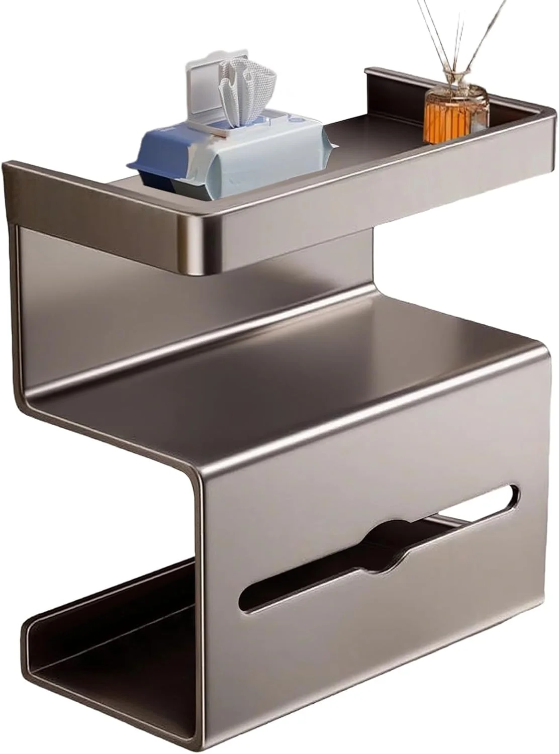 نگهدارنده دستمال توالت با قفسه تلفن | نگهدارنده دستمال توالت بدون نیاز به سوراخکاری با محفظه دستمال مرطوب | سازمان دهنده و پخش کننده مدرن و صرفه جویی در فضا برای آپارتمان، کاروان، تجاری و مهمان نگهدارنده دستمال توالت با قفسه تلفن | نگهدارنده دستمال توالت بدون نیاز به سوراخکاری با محفظه دستمال مرطوب | سازمان دهنده و پخش کننده مدرن و صرفه جویی در فضا برای آپارتمان، کاروان، تجاری و مهمان