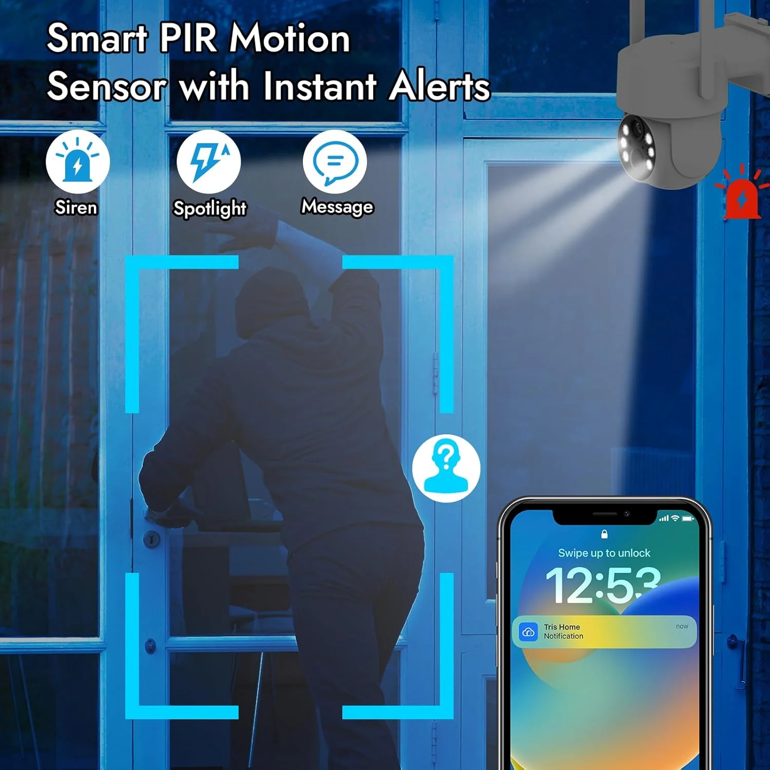 دوربین های امنیتی خانگی KASTWAVE مناسب فضای باز، دید در شب رنگی 2K HD، دوربین خورشیدی با تشخیص PIR، قابلیت چرخش افقی و عمودی، زوم 4X، وای فای 2.4 گیگاهرتز، ضد آب IP66، دارای نورافکن/آژیر، ذخیره سازی SD/Cloud دوربین های امنیتی خانگی KASTWAVE مناسب فضای باز، دید در شب رنگی 2K HD، دوربین خورشیدی با تشخیص PIR، قابلیت چرخش افقی و عمودی، زوم 4X، وای فای 2.4 گیگاهرتز، ضد آب IP66، دارای نورافکن/آژیر، ذخیره سازی SD/Cloud