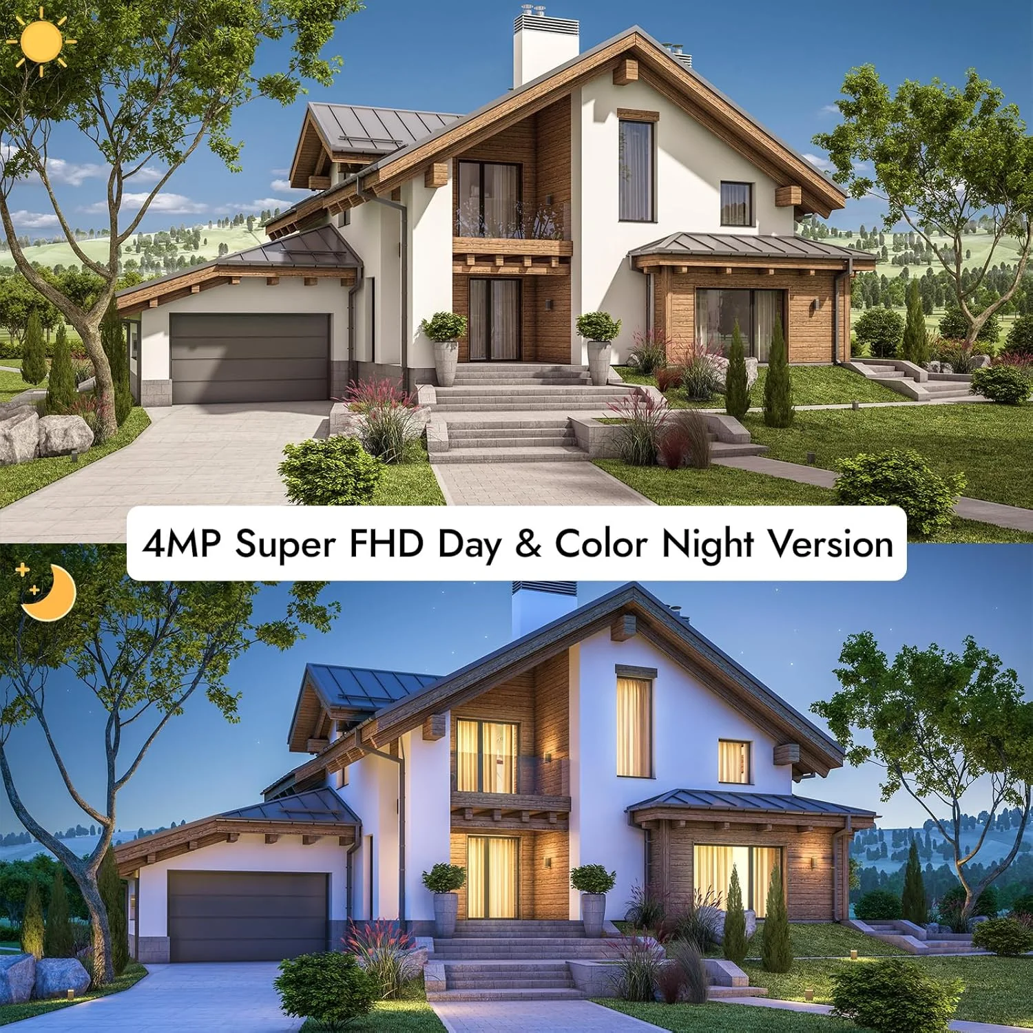 دوربین های امنیتی خانگی KASTWAVE مناسب فضای باز، دید در شب رنگی 2K HD، دوربین خورشیدی با تشخیص PIR، قابلیت چرخش افقی و عمودی، زوم 4X، وای فای 2.4 گیگاهرتز، ضد آب IP66، دارای نورافکن/آژیر، ذخیره سازی SD/Cloud دوربین های امنیتی خانگی KASTWAVE مناسب فضای باز، دید در شب رنگی 2K HD، دوربین خورشیدی با تشخیص PIR، قابلیت چرخش افقی و عمودی، زوم 4X، وای فای 2.4 گیگاهرتز، ضد آب IP66، دارای نورافکن/آژیر، ذخیره سازی SD/Cloud