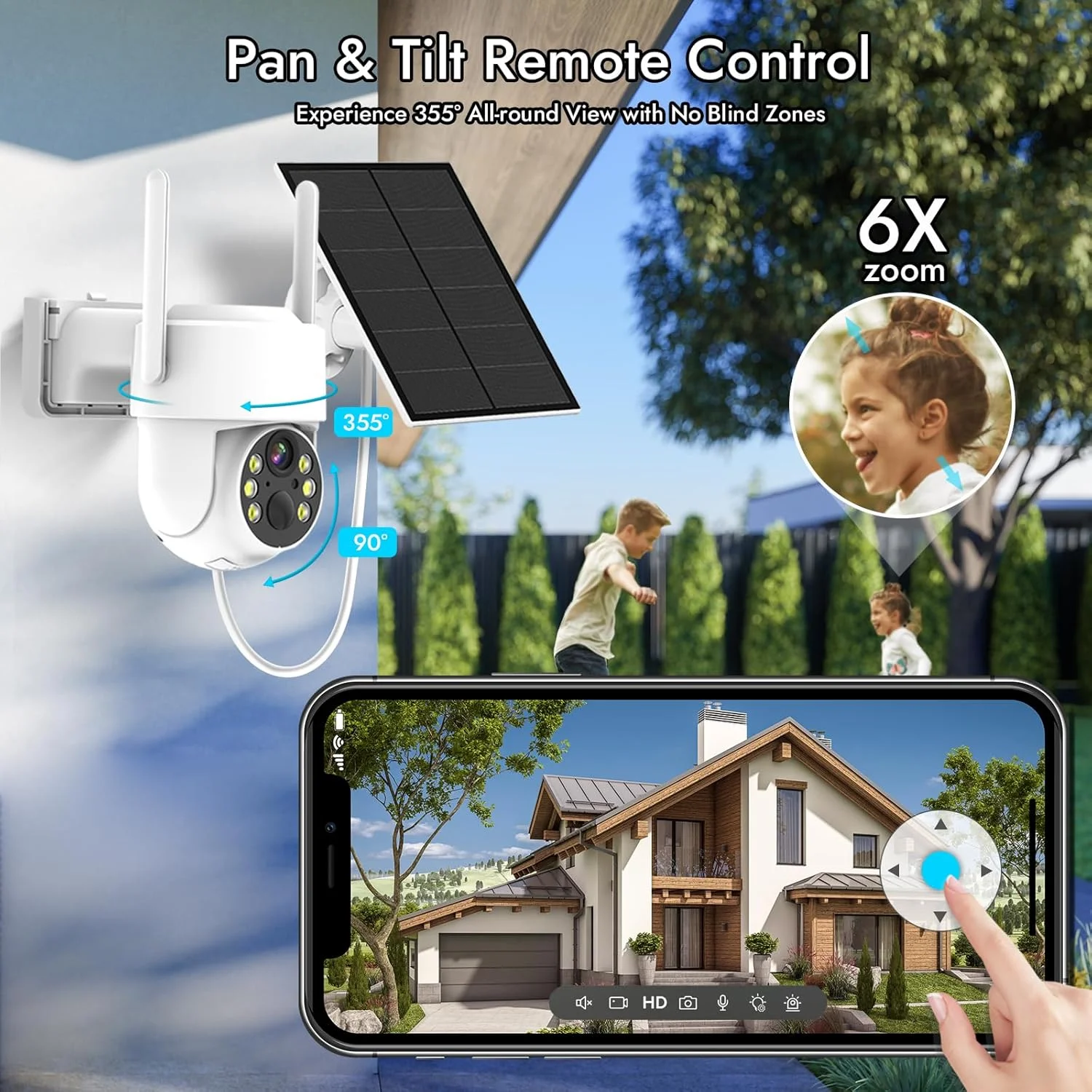 دوربین های امنیتی خانگی KASTWAVE مناسب فضای باز، دید در شب رنگی 2K HD، دوربین خورشیدی با تشخیص PIR، قابلیت چرخش افقی و عمودی، زوم 4X، وای فای 2.4 گیگاهرتز، ضد آب IP66، دارای نورافکن/آژیر، ذخیره سازی SD/Cloud دوربین های امنیتی خانگی KASTWAVE مناسب فضای باز، دید در شب رنگی 2K HD، دوربین خورشیدی با تشخیص PIR، قابلیت چرخش افقی و عمودی، زوم 4X، وای فای 2.4 گیگاهرتز، ضد آب IP66، دارای نورافکن/آژیر، ذخیره سازی SD/Cloud