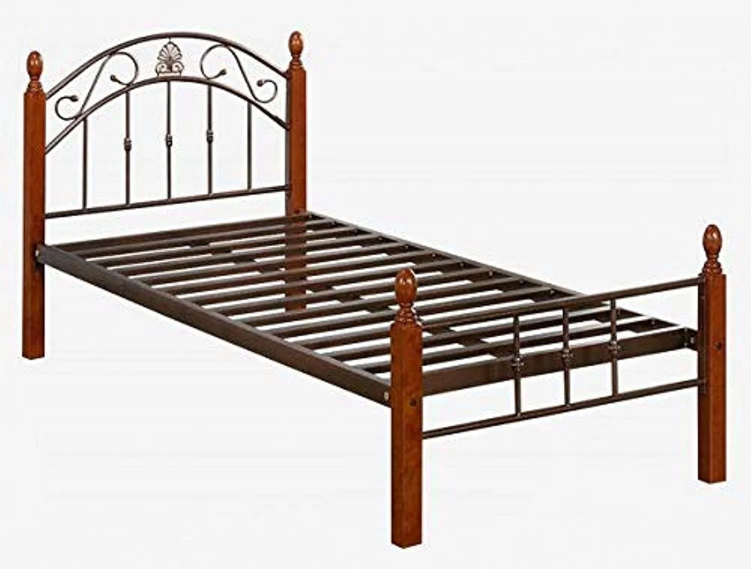 تخت یک نفره فلزی و چوبی طرح GDF GALAXY DESIGN FURNITURE، مشکی با پایه های ماهگونی، 190 طول x 90 عرض x 110 ارتفاع سانتی متر، GDF-19090، دوقلو تخت یک نفره فلزی و چوبی طرح GDF GALAXY DESIGN FURNITURE، مشکی با پایه های ماهگونی، 190 طول x 90 عرض x 110 ارتفاع سانتی متر، GDF-19090، دوقلو