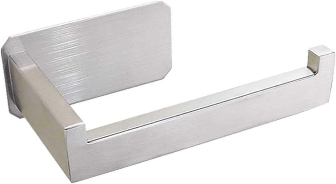 جای دستمال توالت SKYRRA، استیل ضد زنگ، خود چسب، مناسب دستمال کاغذی رولی، رنگ مشکی، نصب آسان بدون پیچ (نقره ای)