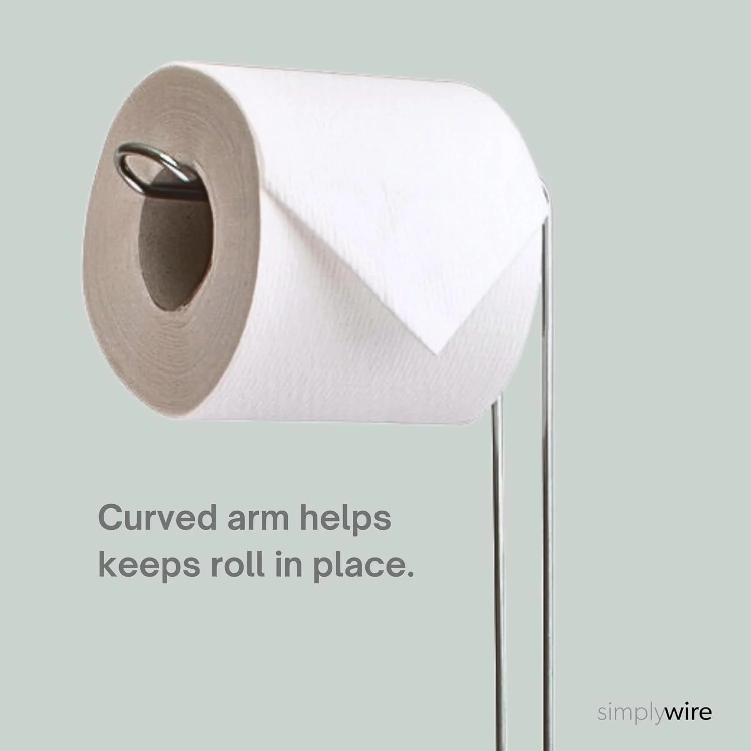 جا دستمال توالت ایستاده سیمپلی وایر با محفظه ذخیره سازی - کروم