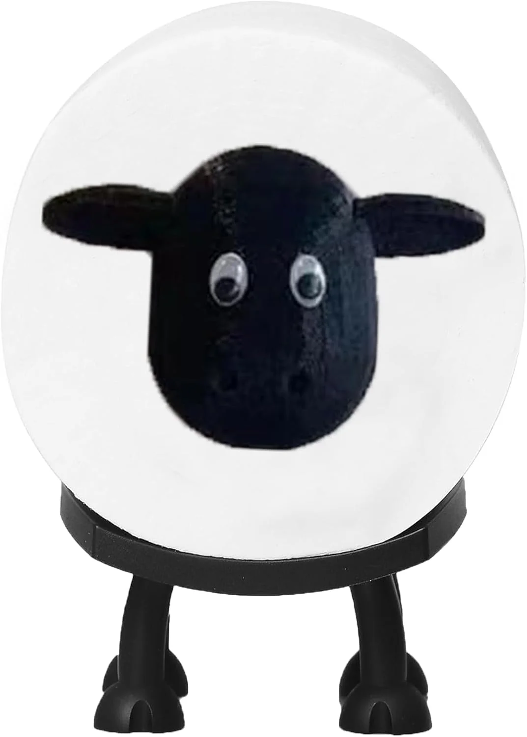 جا دستمال توالت طرح گوسفند: استند نگهداری رول دستمال کاغذی - جا رولی توالت طرح گوسفند سیاه چاپ سه بعدی - ست جا دستمال توالت مناسب دکوراسیون حمام و هدیه خانه نویی