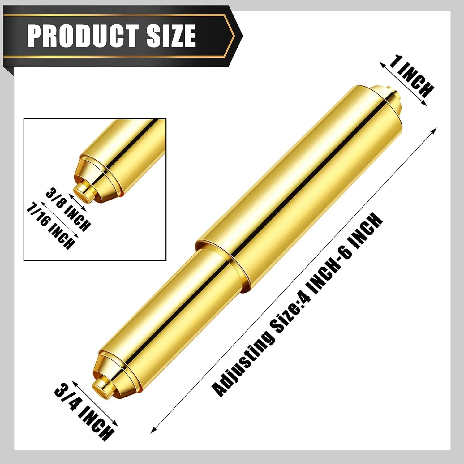 شپی 2 عدد نگهدارنده دستمال توالت، غلتک جایگزین پلاستیکی فنری (طلایی)